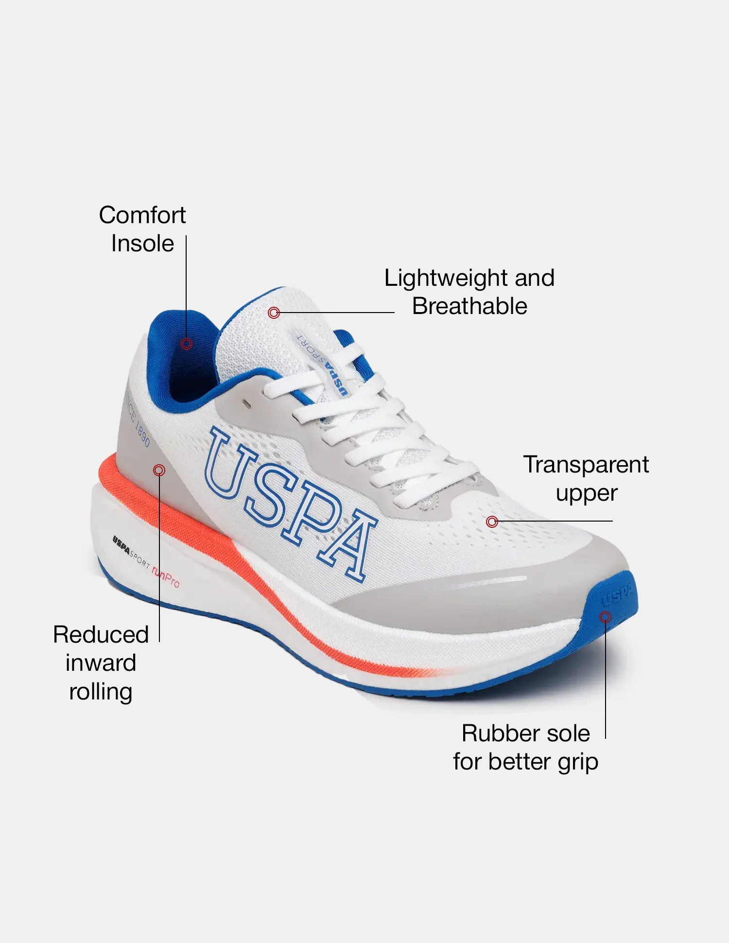 Men Rainer USPA Sport Runpro Running Shoes - Image 9