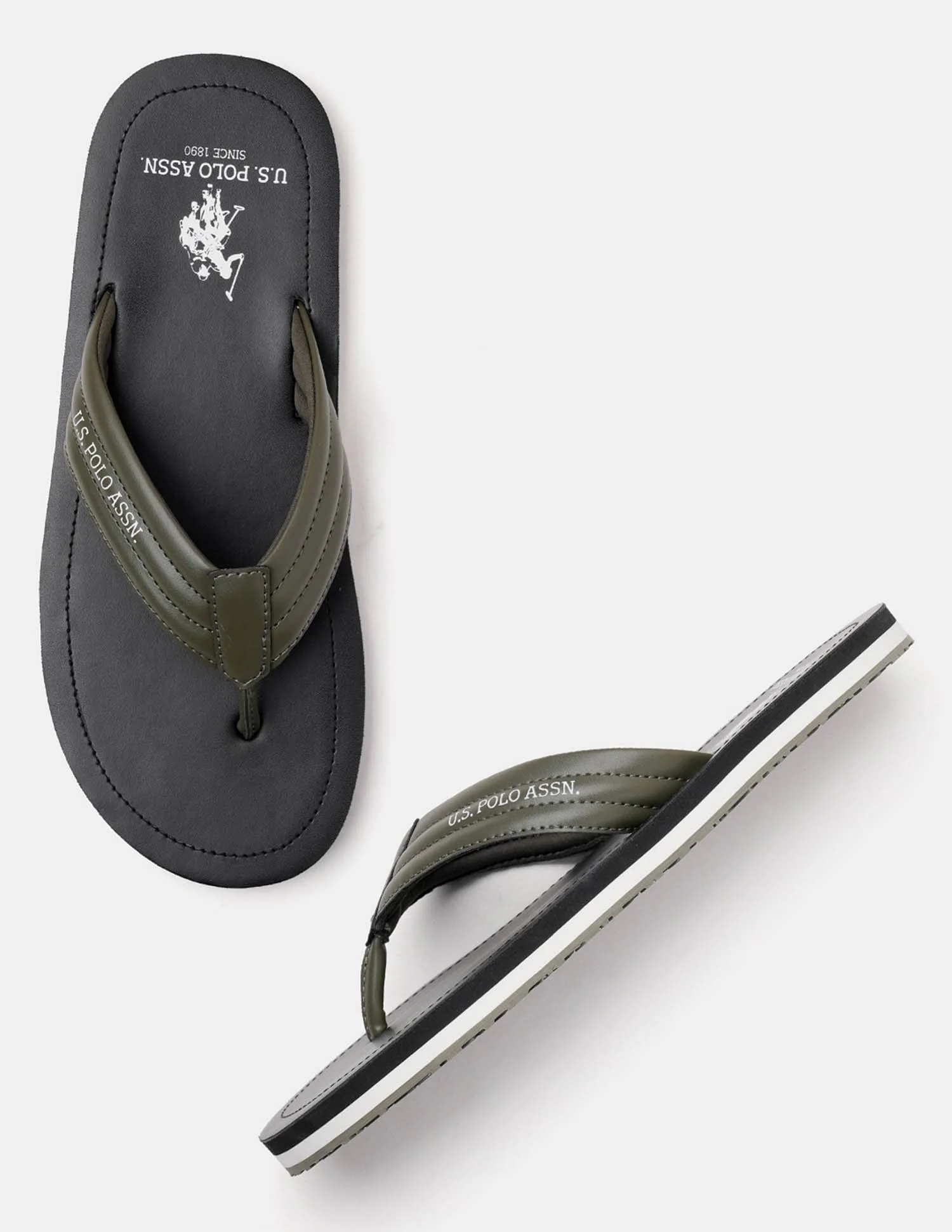 Men Terry Solid Flip Flops - Image 2