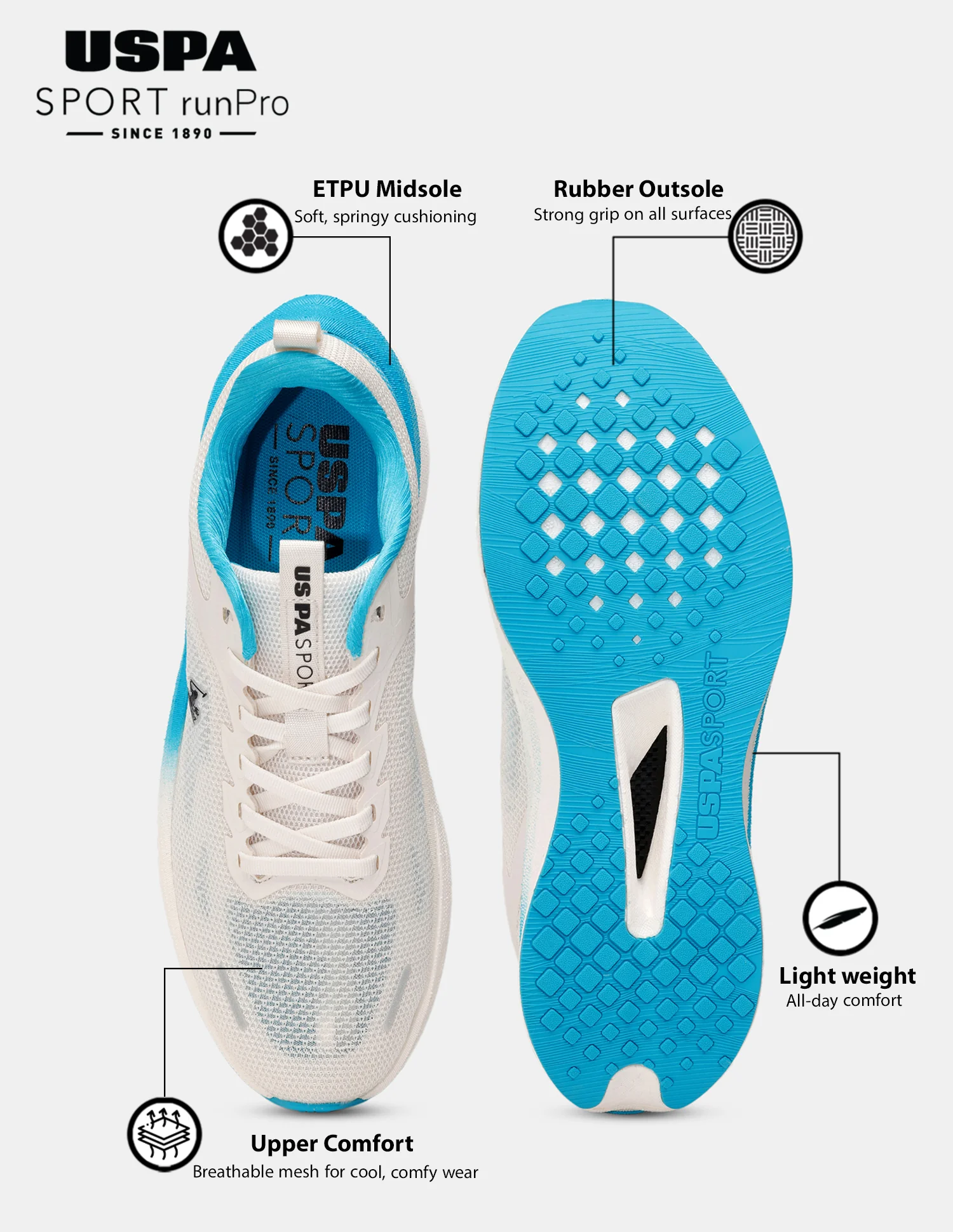 Men Werner USPA Sport Runpro Running Shoes - Image 3
