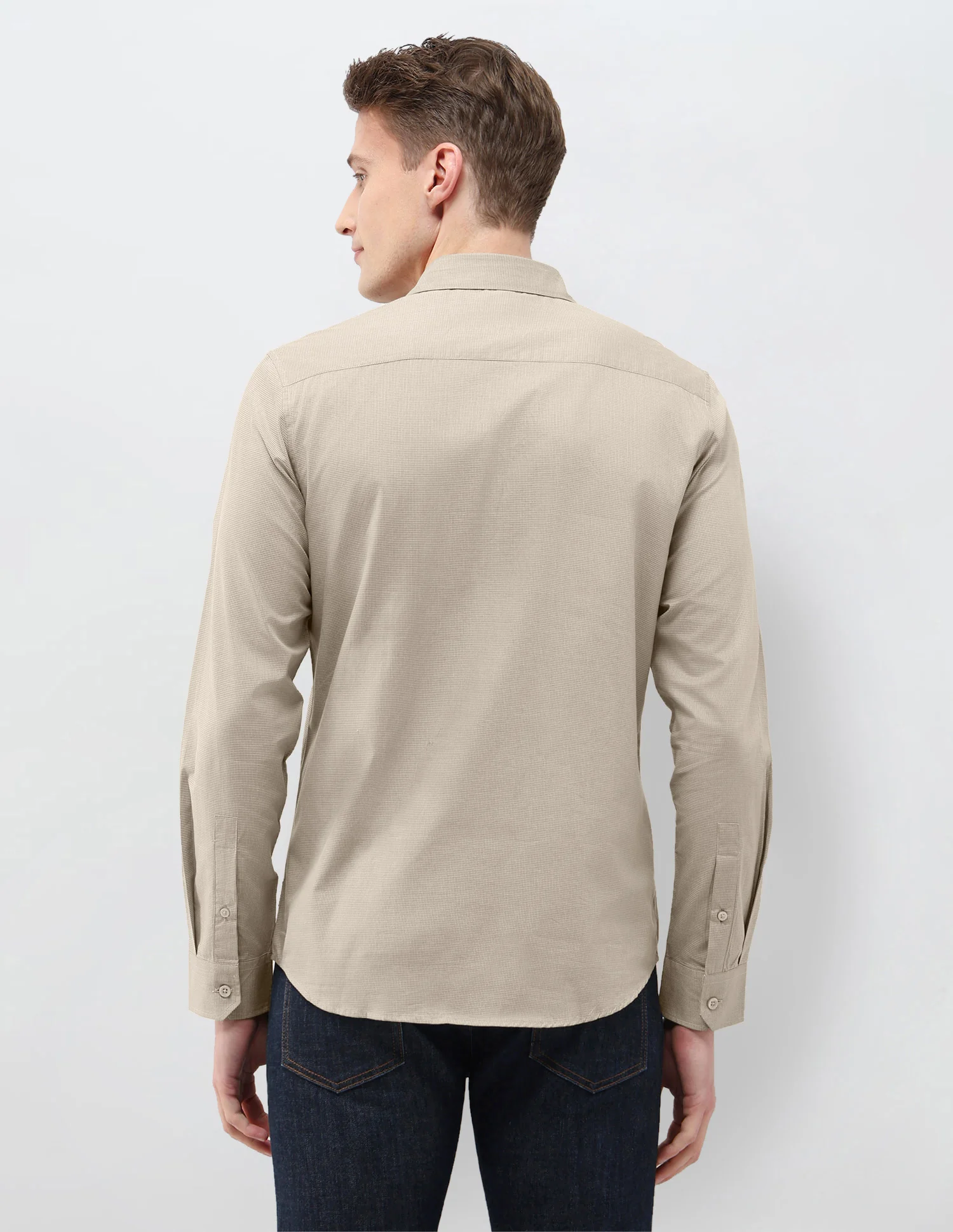 Micro Checked Black & Gold Regular Fit Shirt - Image 5