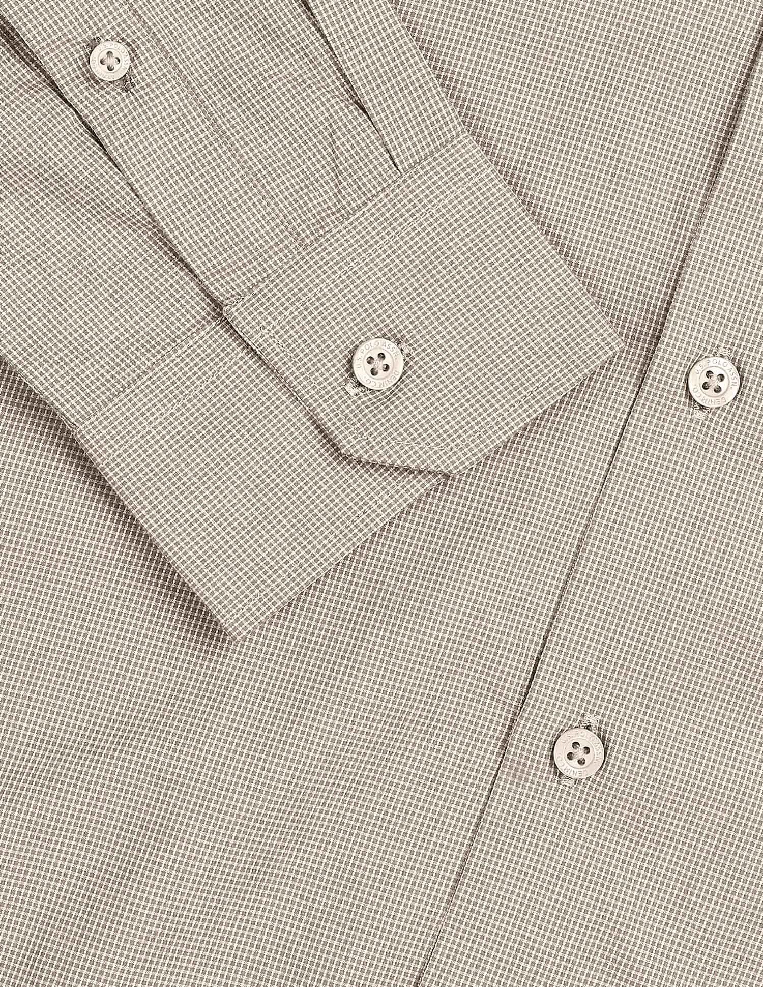Micro Checked Black & Gold Regular Fit Shirt - Image 8