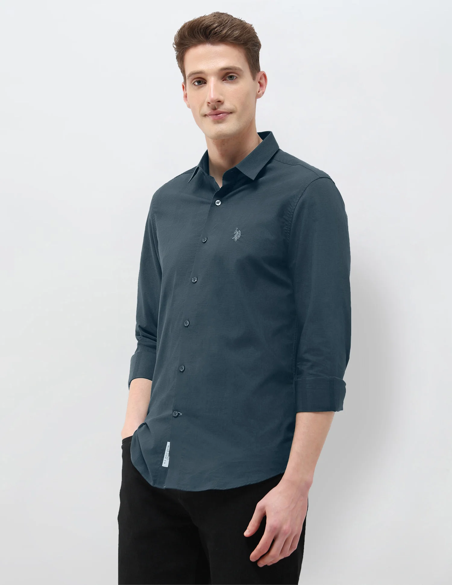 Micro Checked Black & Gold Shirt - Image 4