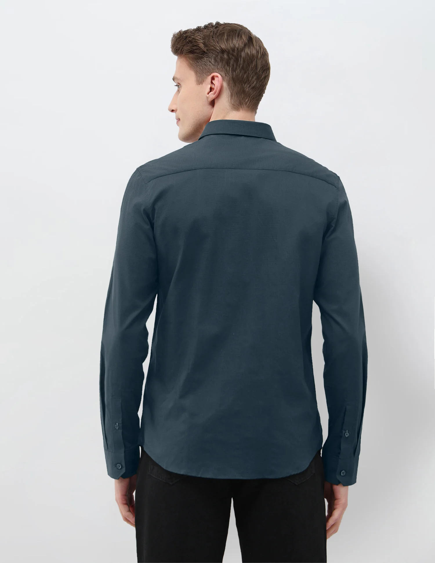Micro Checked Black & Gold Shirt - Image 5
