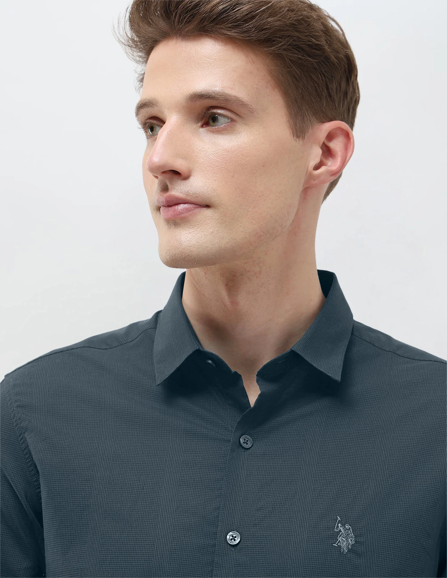Micro Checked Black & Gold Shirt - Image 7