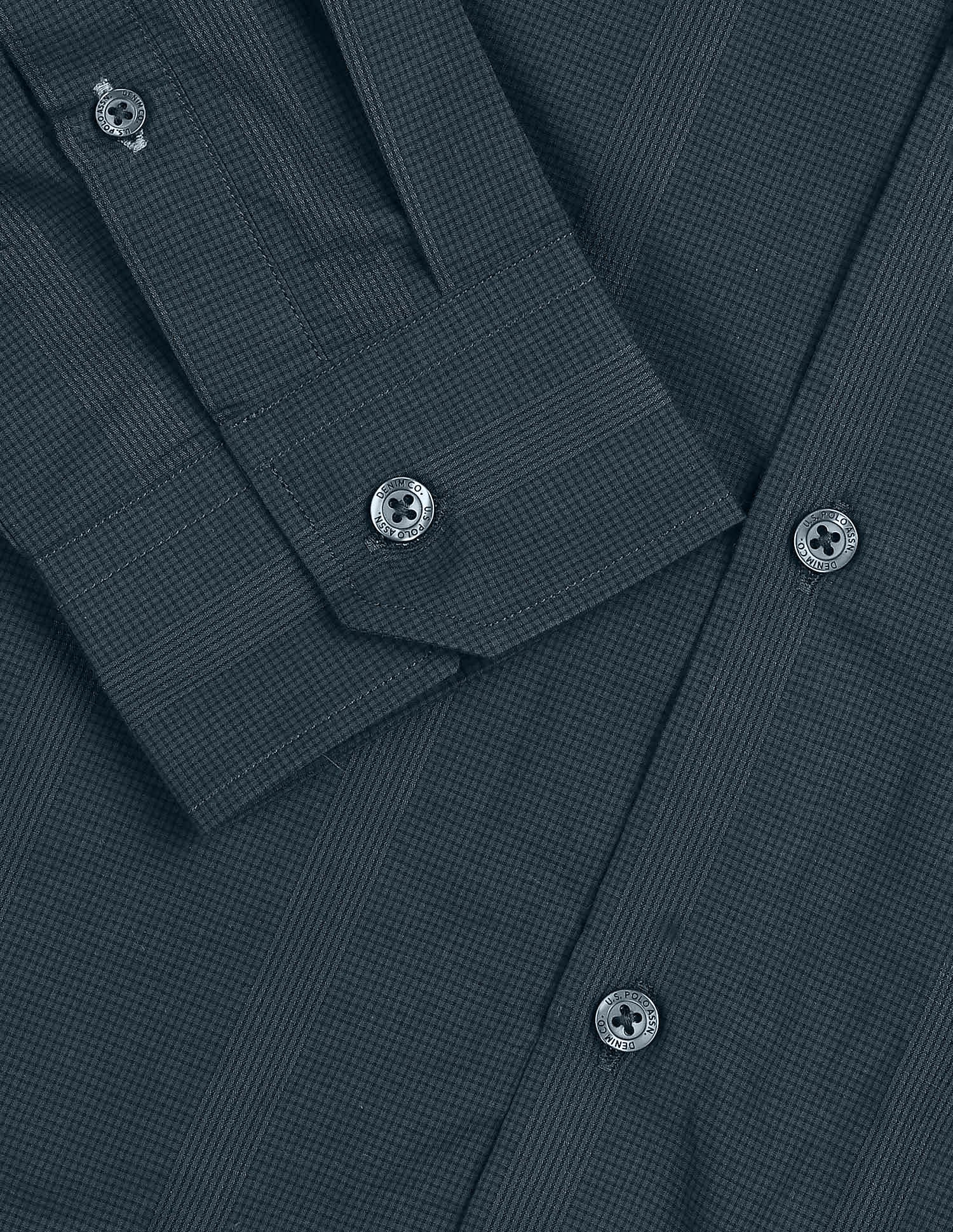 Micro Checked Black & Gold Shirt - Image 8