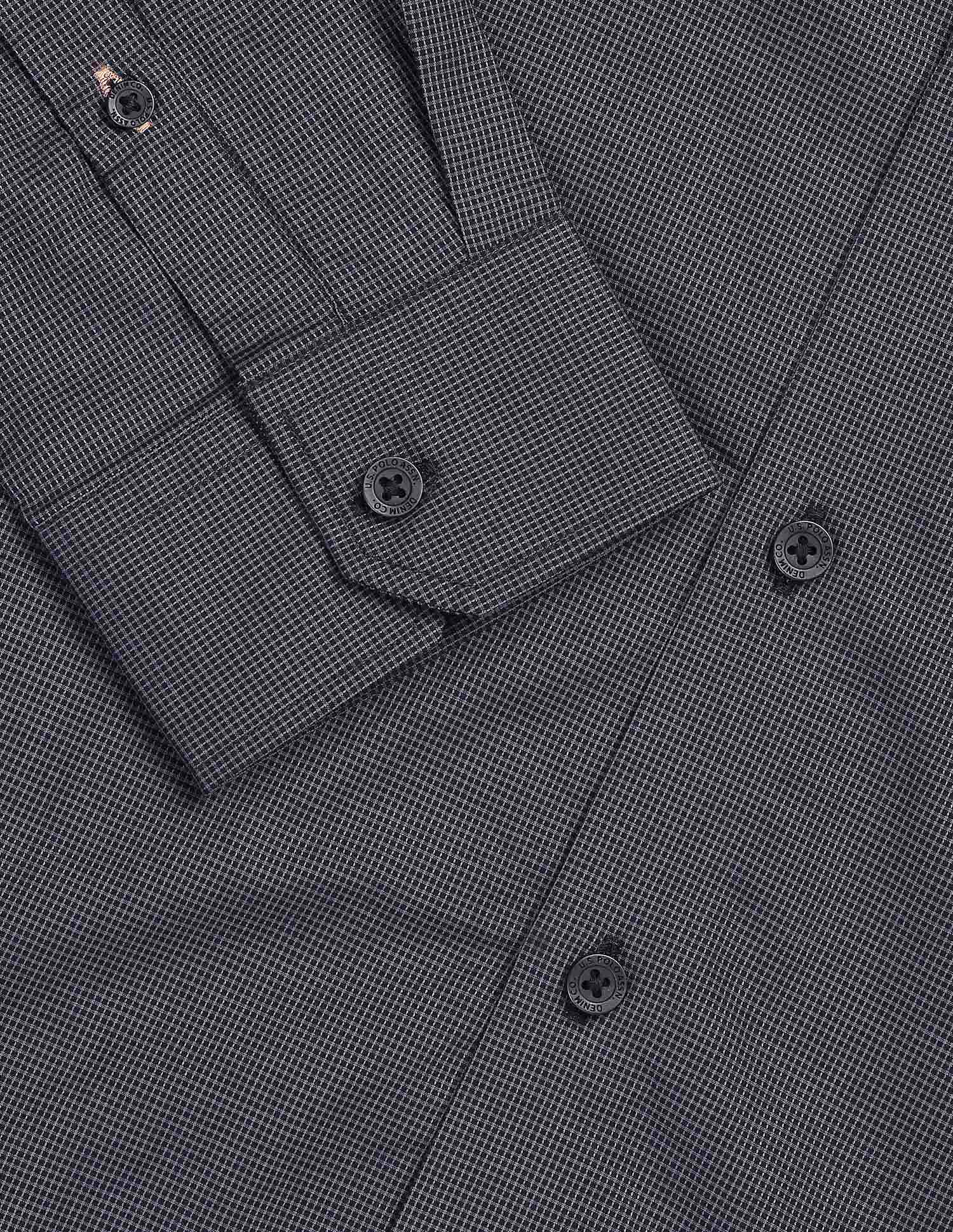 Micro Checked Black & Gold Shirt - Image 8