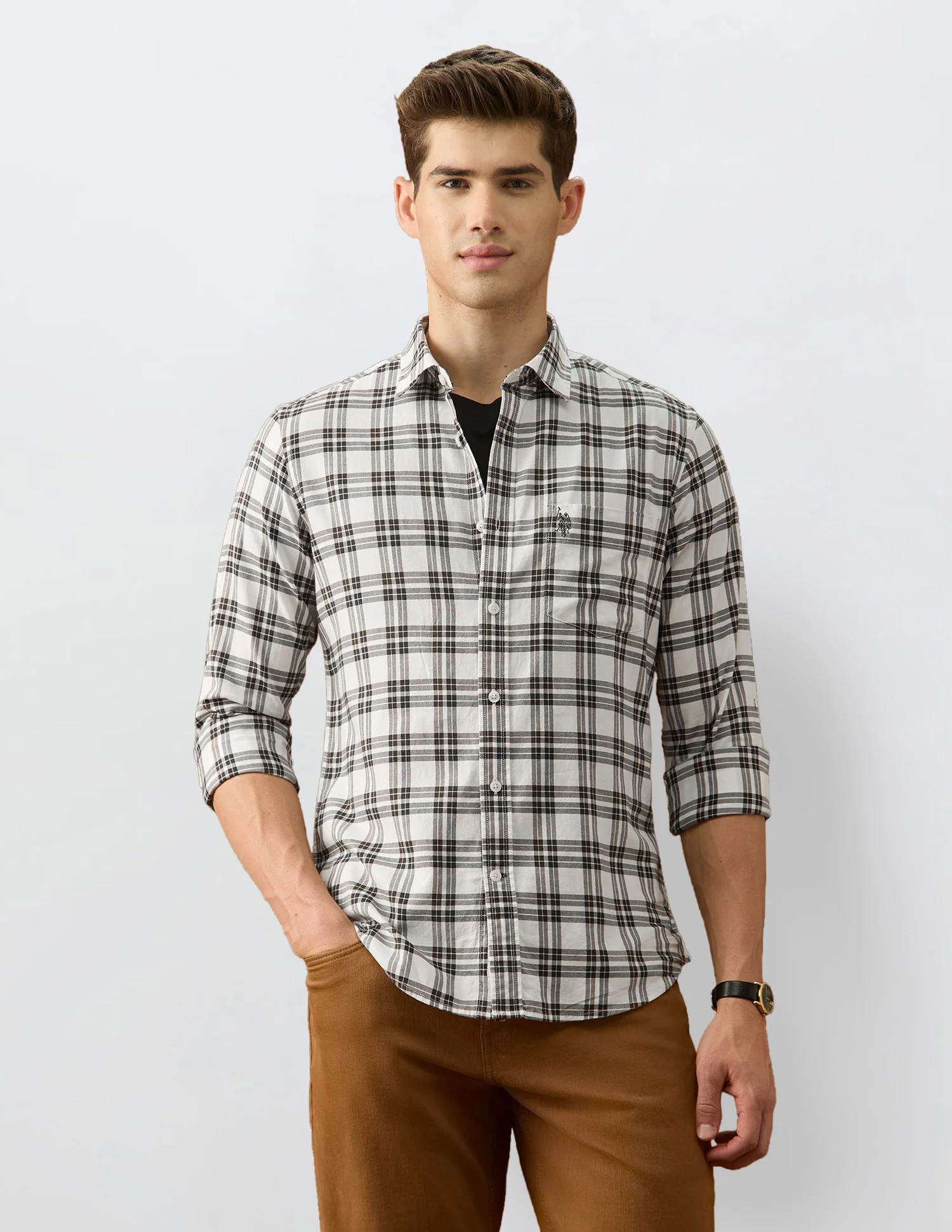 Micro Checked Regular Fit Shirt