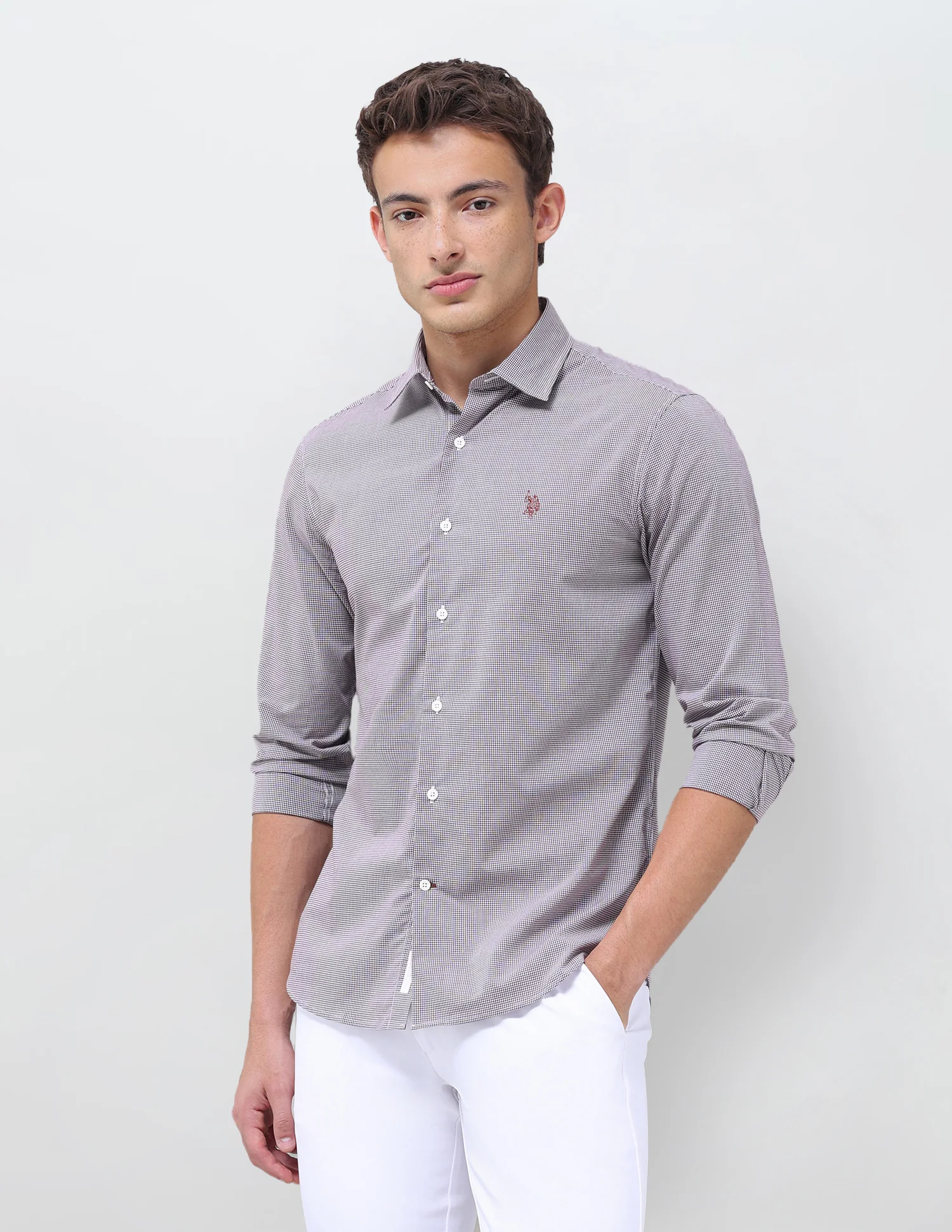Micro Checked Regular Fit Shirt - Image 4
