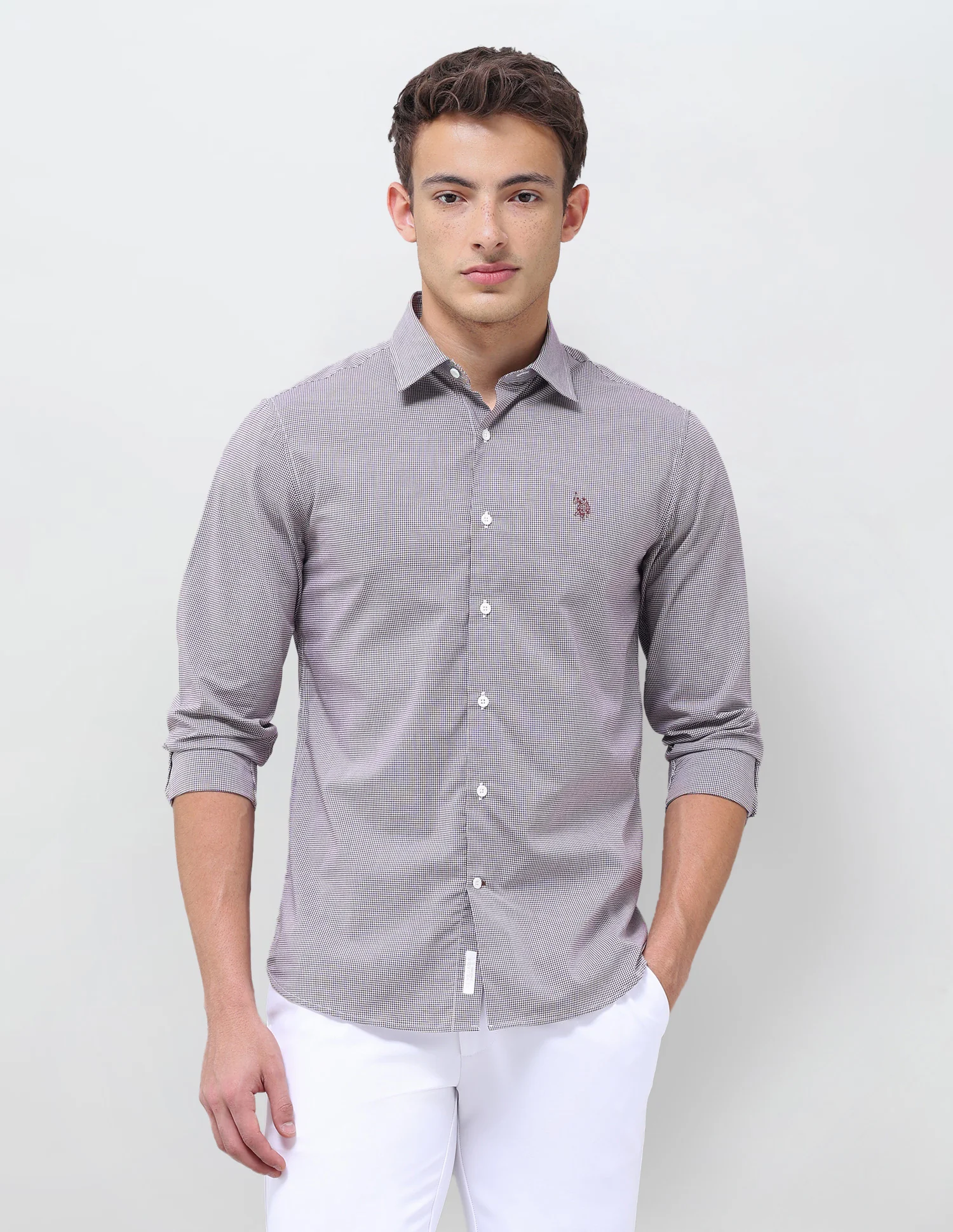 Micro Checked Regular Fit Shirt - Image 6