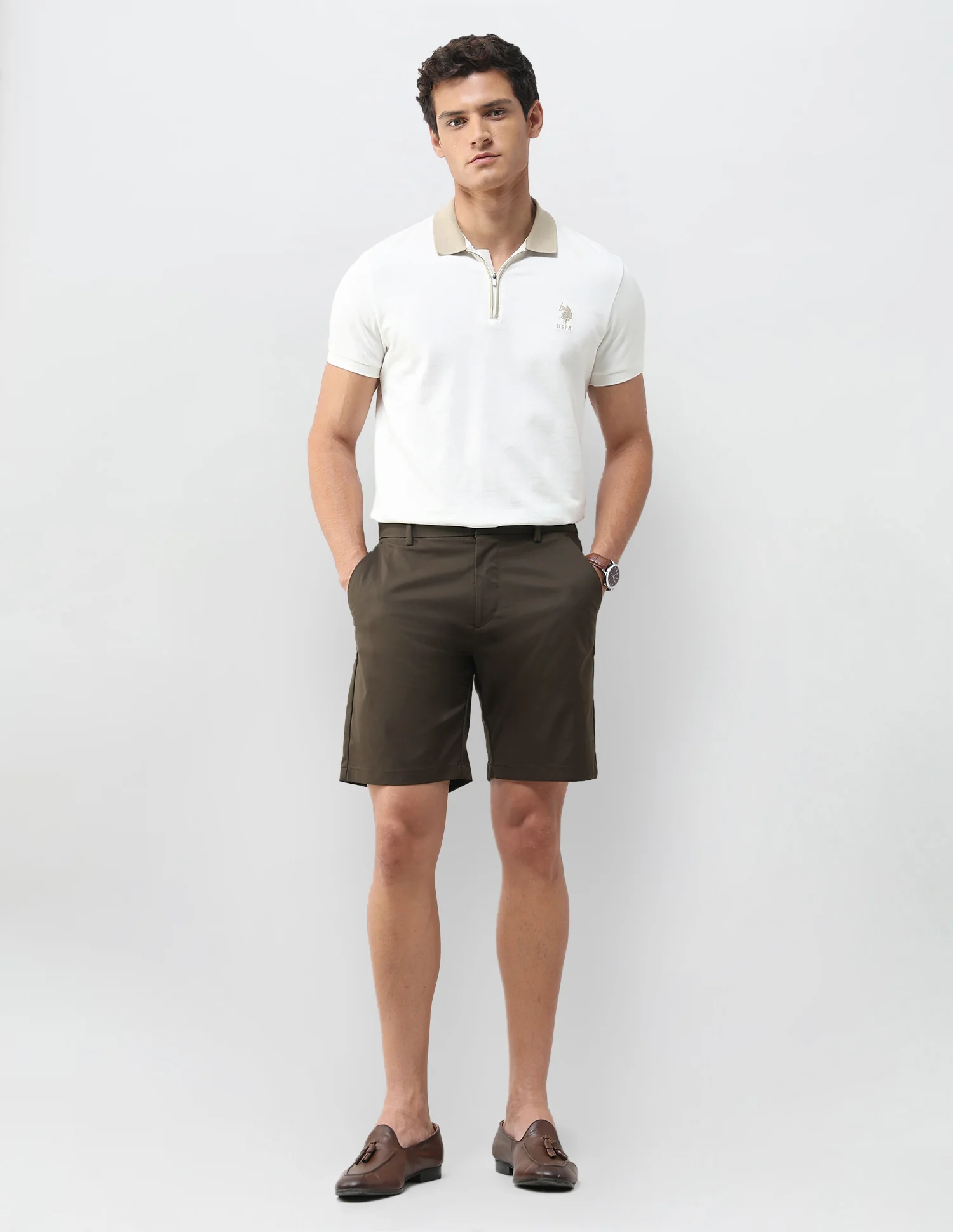 Mid Rise Slim Fit Shorts - Image 3