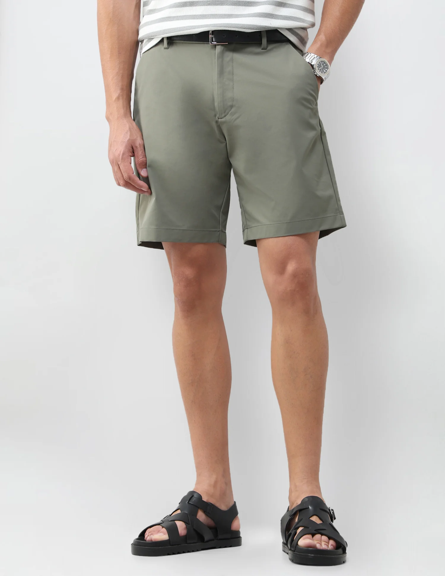 Mid Rise Slim Fit Shorts