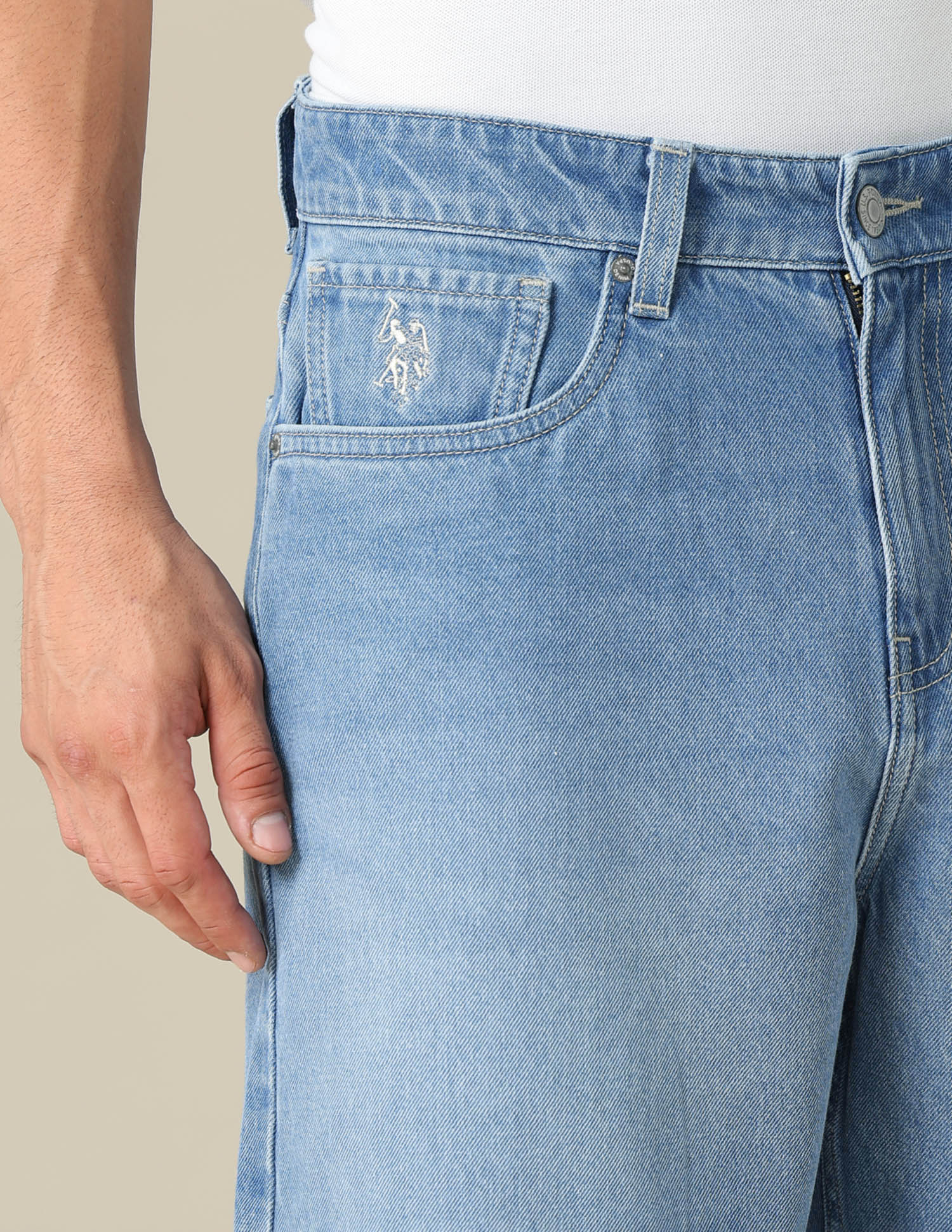 Mid Rise Solid Denim Shorts - Image 7