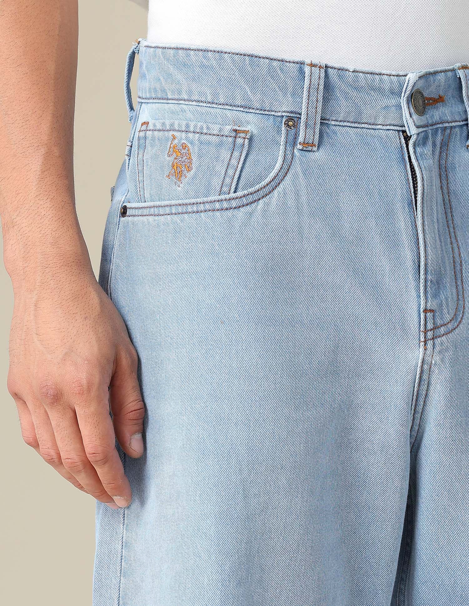 Mid Rise Solid Denim Shorts - Image 7