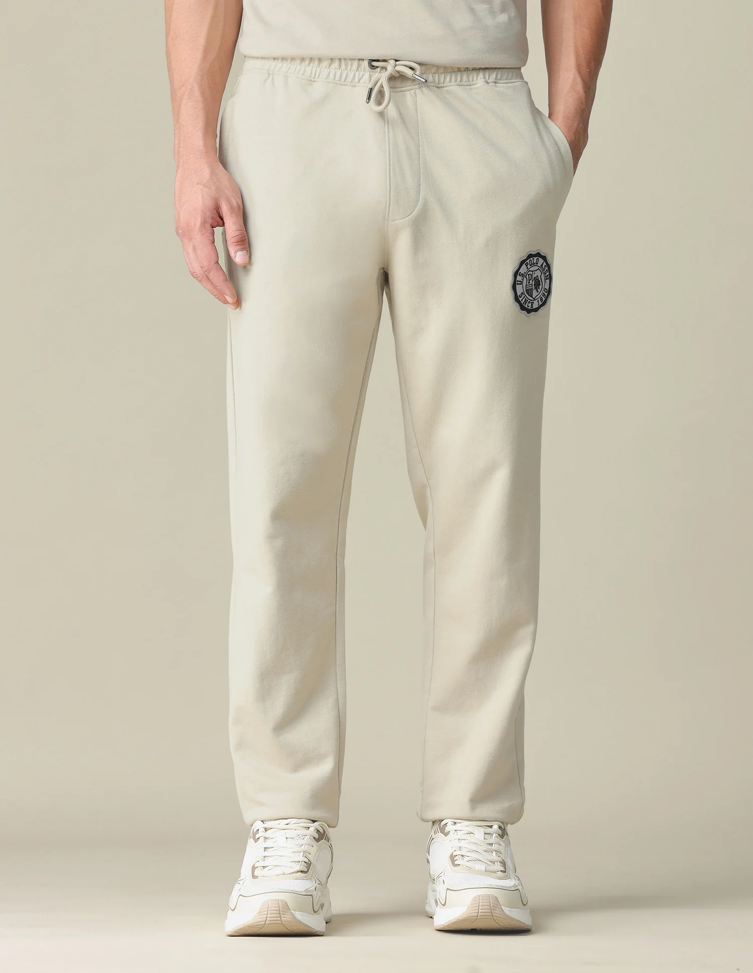 Mid Rise Solid Track Pants