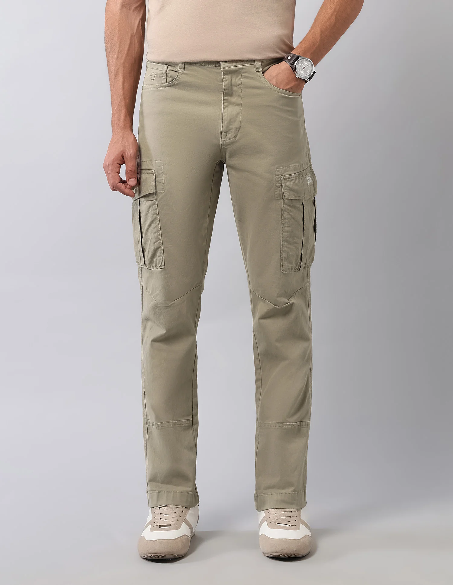 Mid Rise Straight Fit Cargos