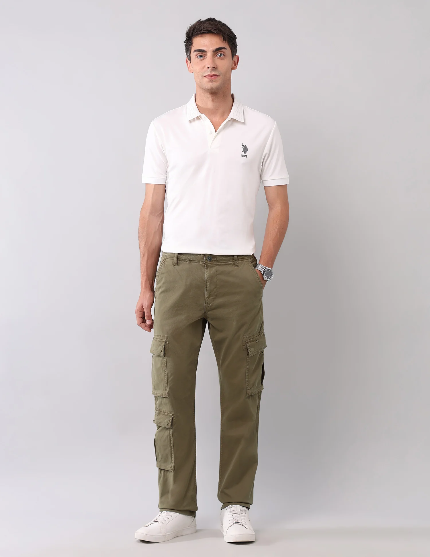 Mid Rise Twill Straight Fit Cargos - Image 3