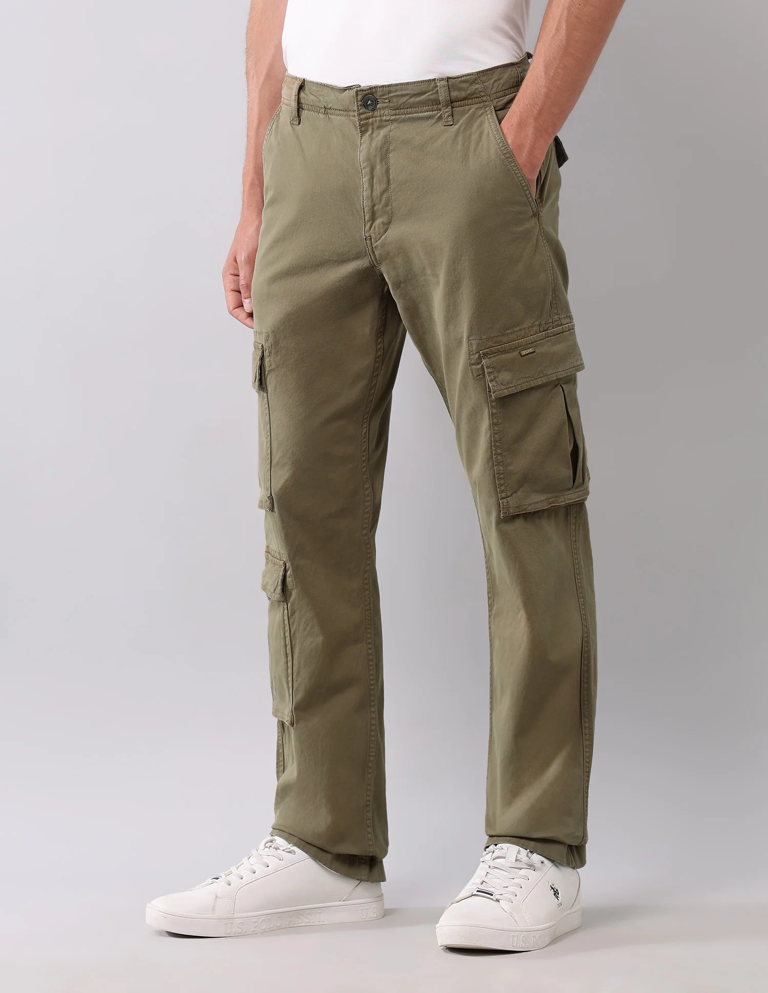 Mid Rise Twill Straight Fit Cargos - Image 4