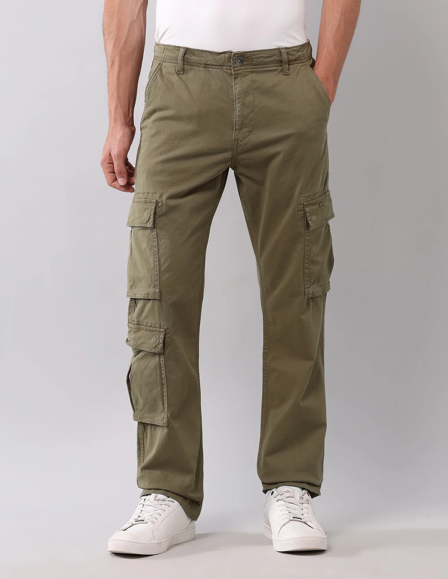 Mid Rise Twill Straight Fit Cargos - Image 6