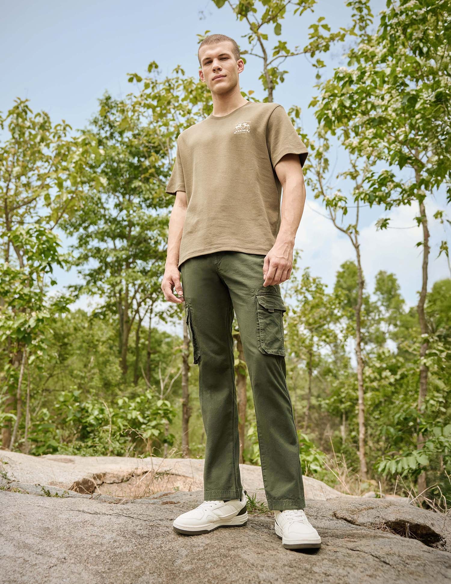 Mid Rise Twill Straight Fit Trousers - Image 3