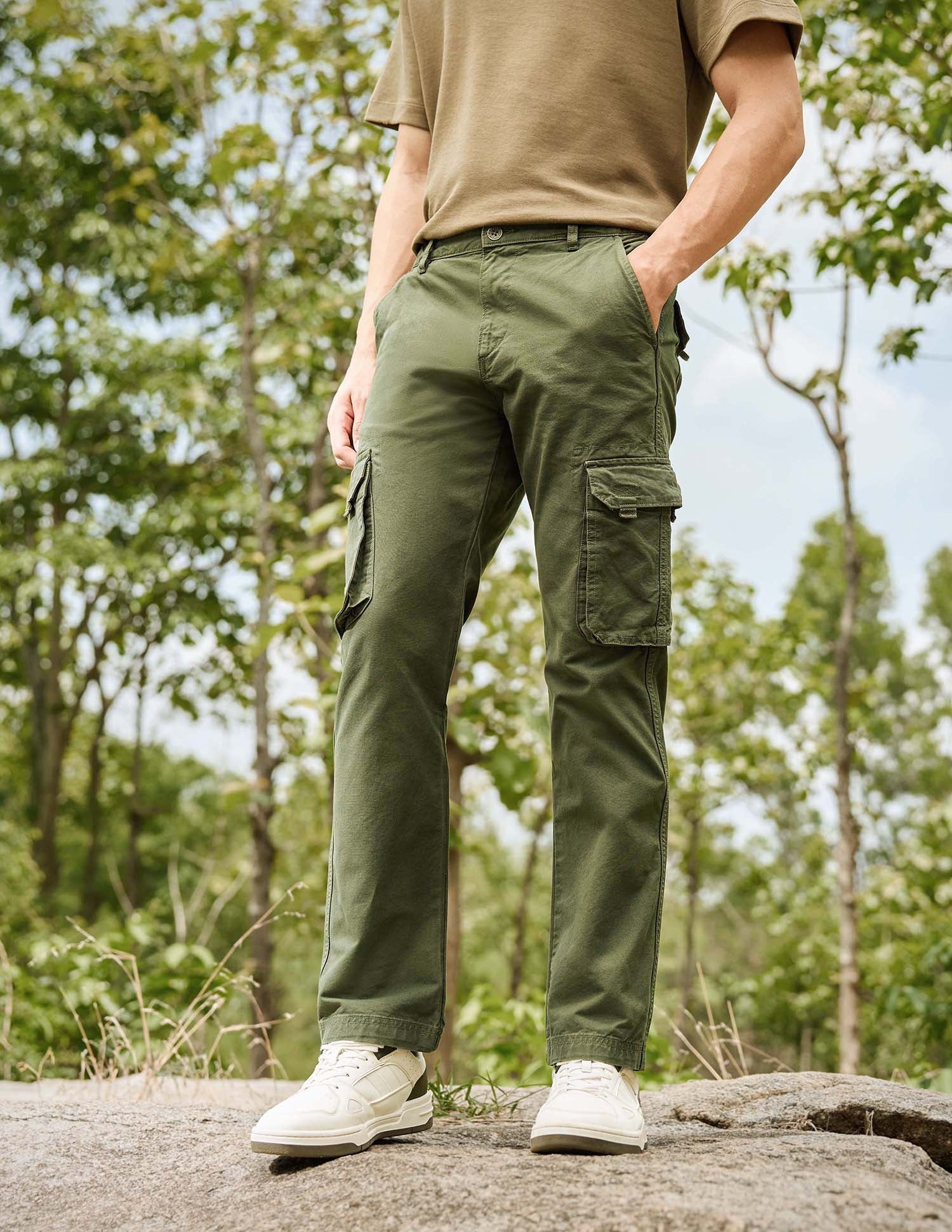 Mid Rise Twill Straight Fit Trousers - Image 4