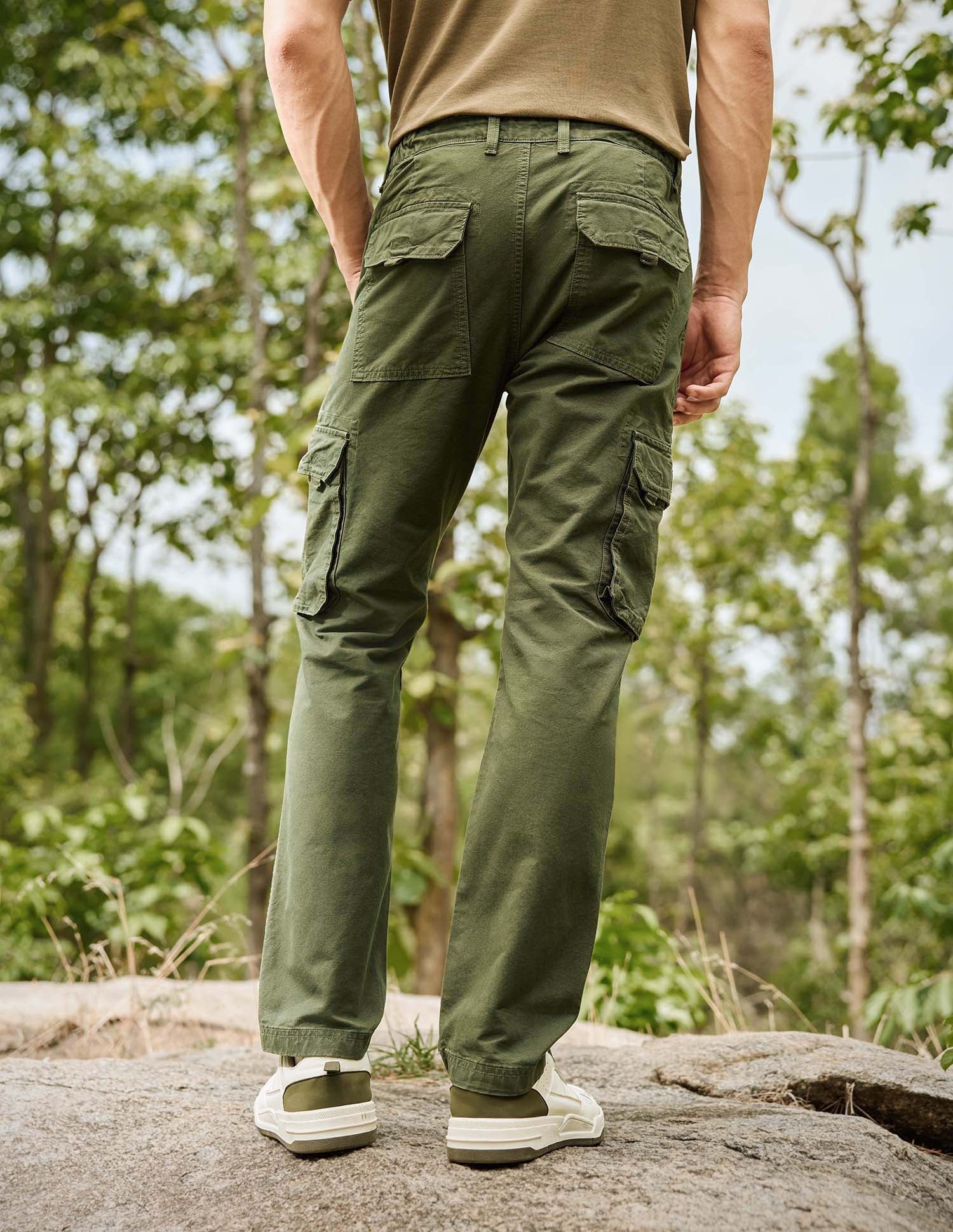 Mid Rise Twill Straight Fit Trousers - Image 5