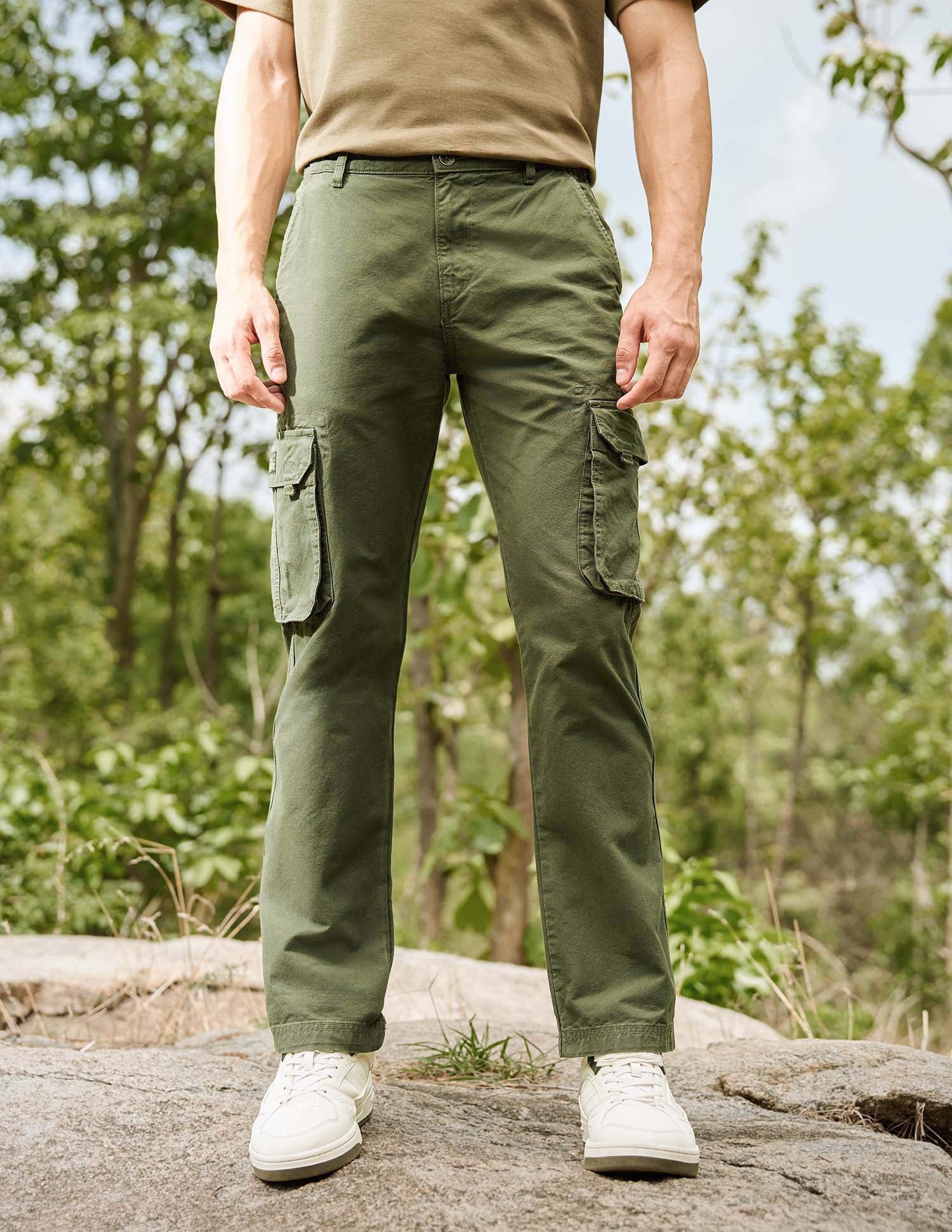 Mid Rise Twill Straight Fit Trousers - Image 6