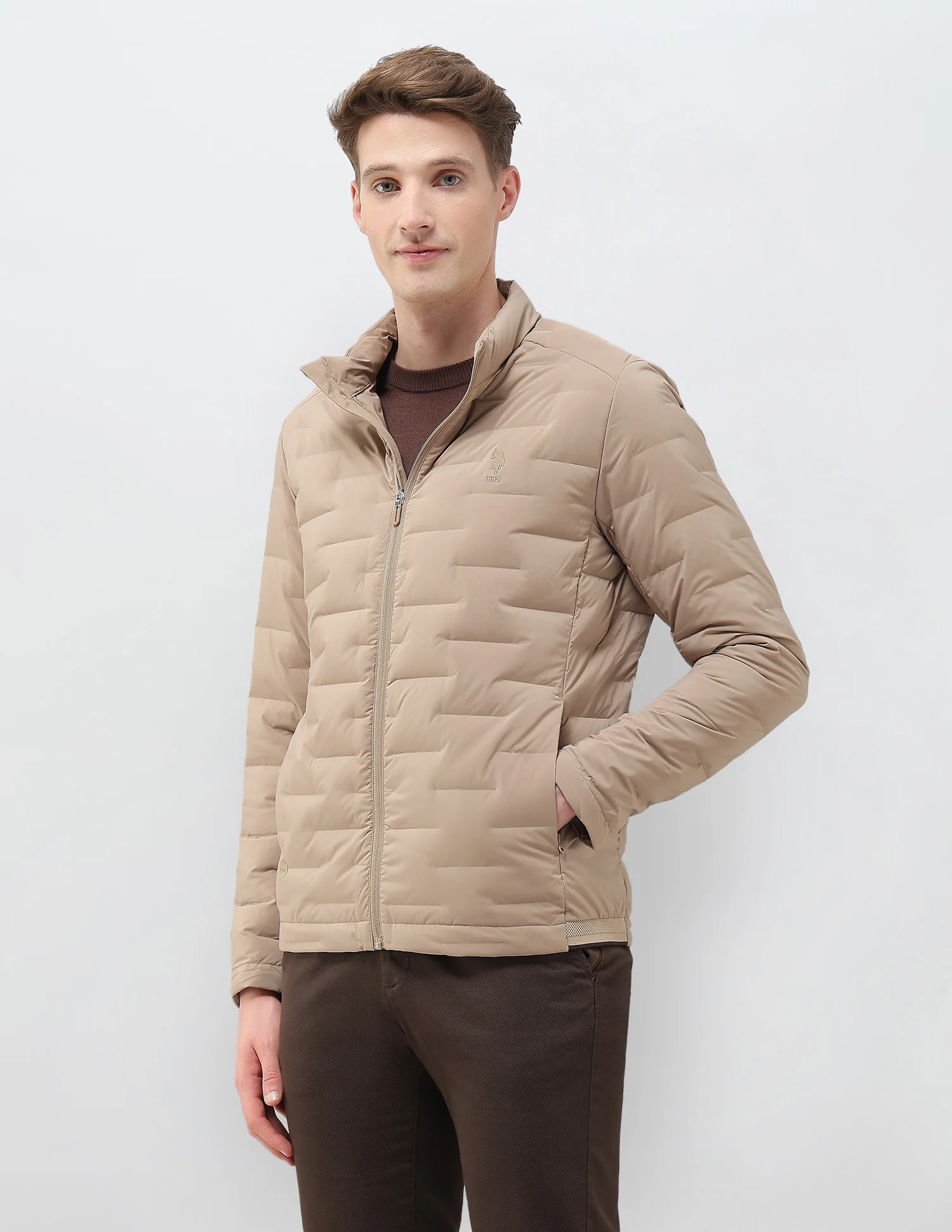 Mock Collar Regular Fit Smart Heat Jacket - Image 4