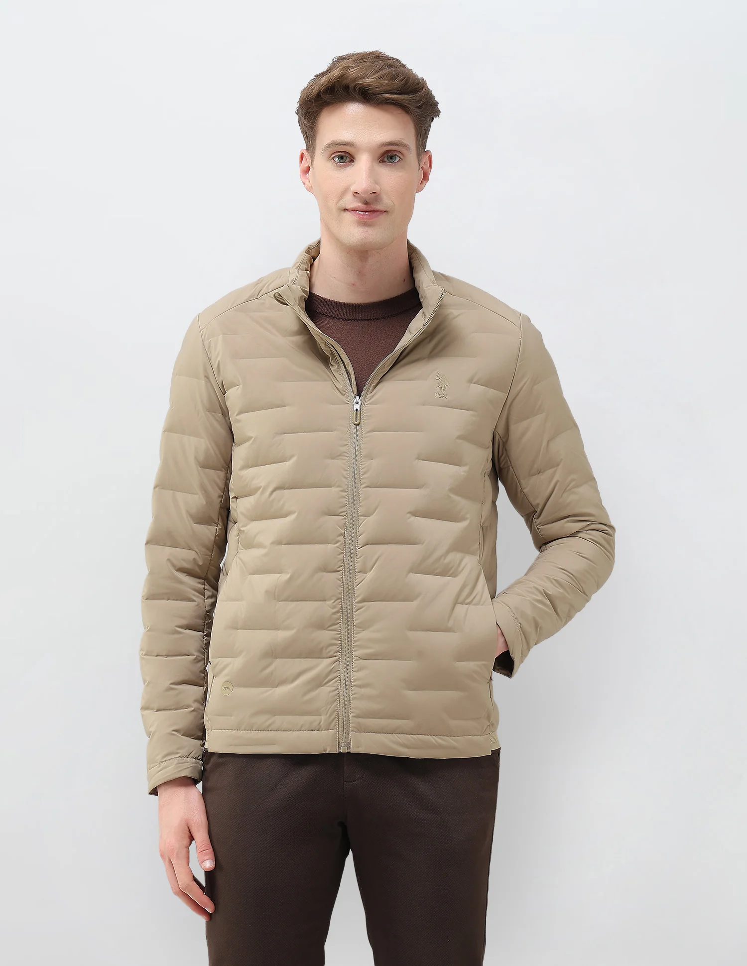 Mock Collar Regular Fit Smart Heat Jacket - Image 6