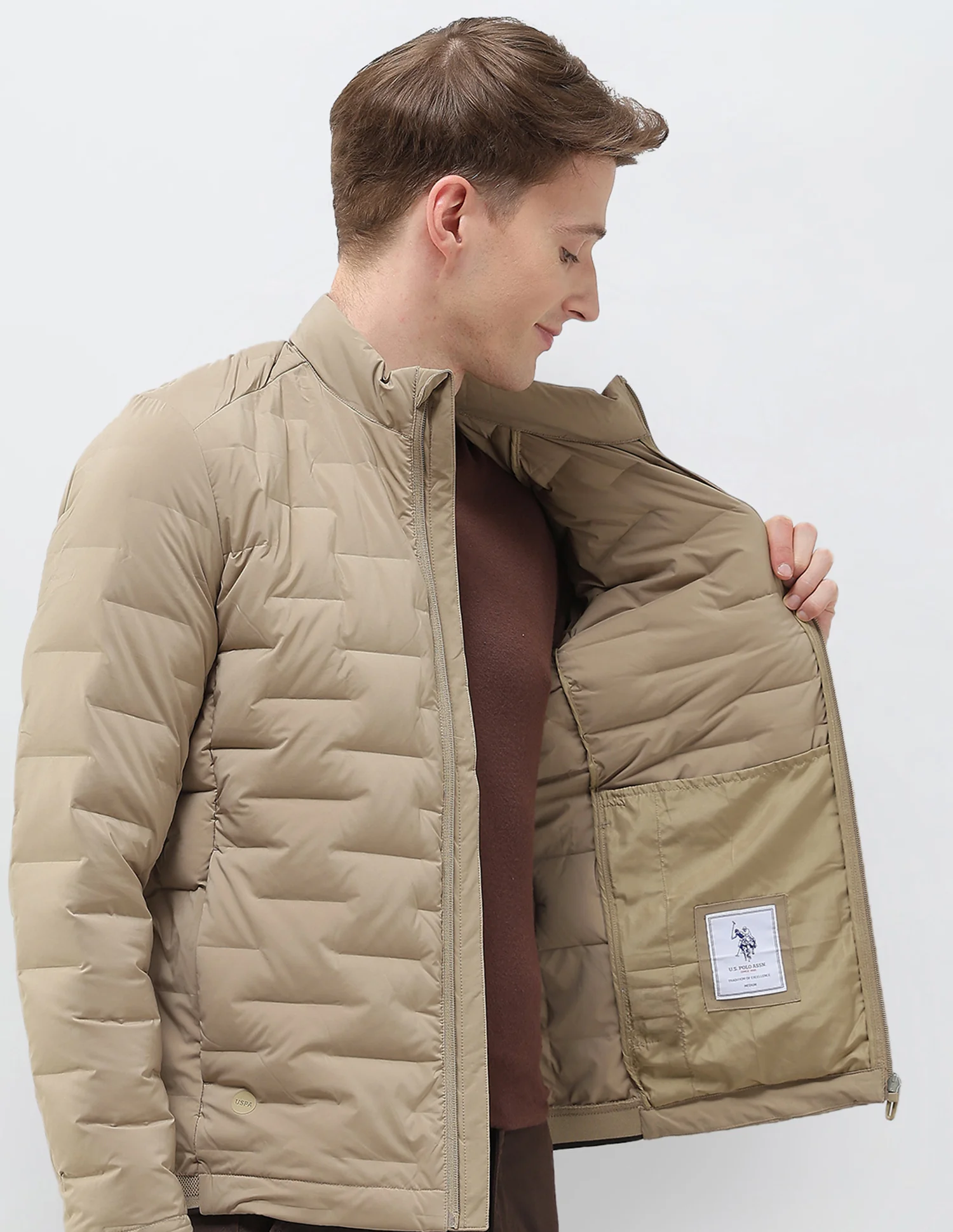 Mock Collar Regular Fit Smart Heat Jacket - Image 9