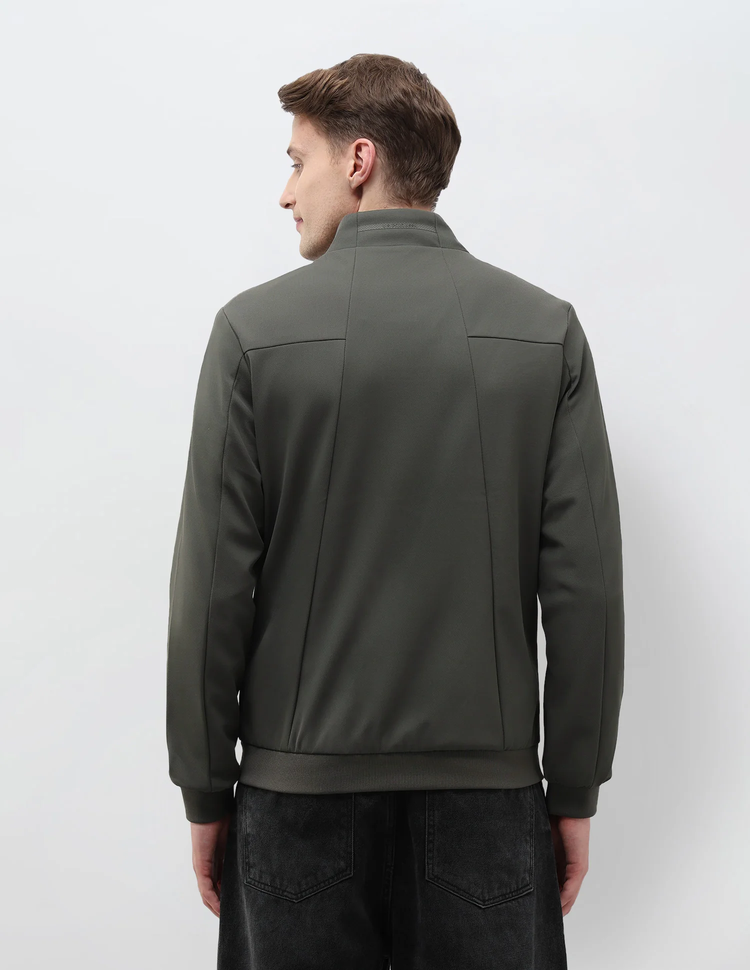 Mock Collar Solid Jacket - Image 5