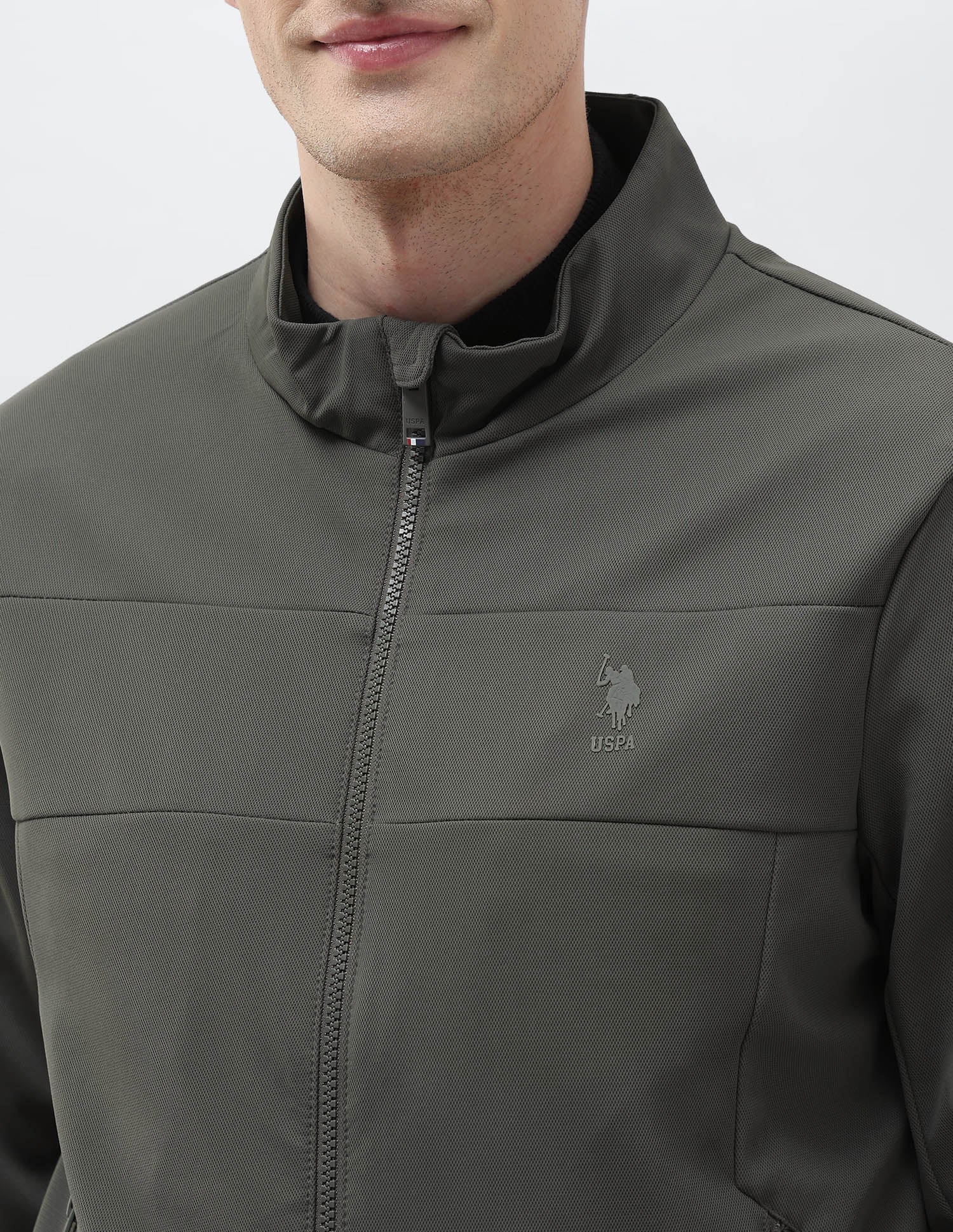 Mock Collar Solid Jacket - Image 7