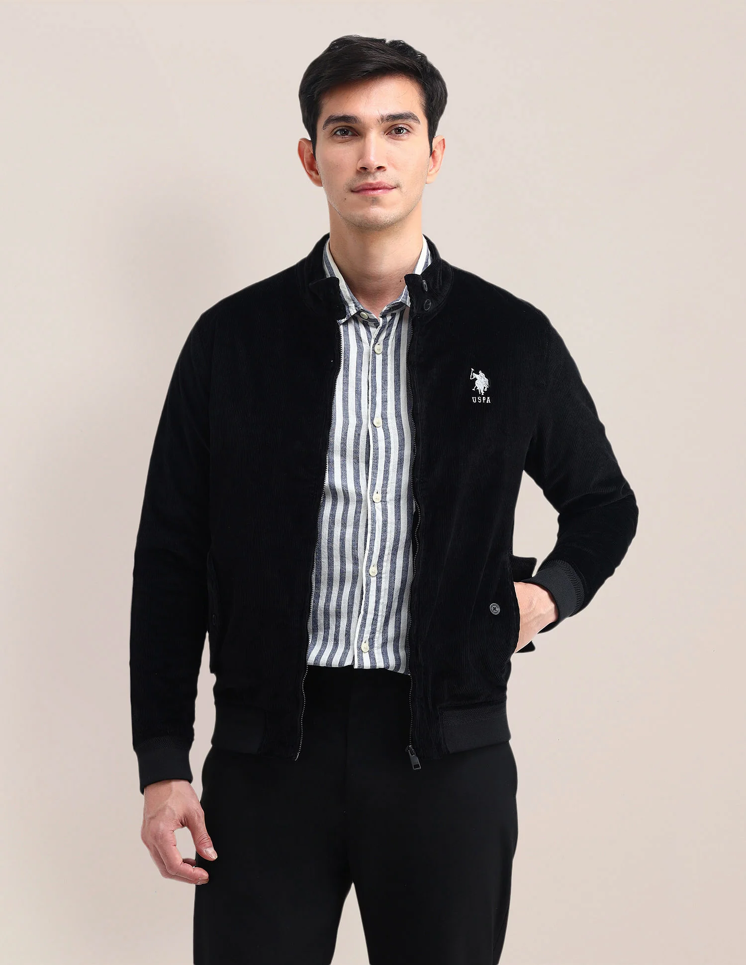 Mock Neck Regular Fit Jacket