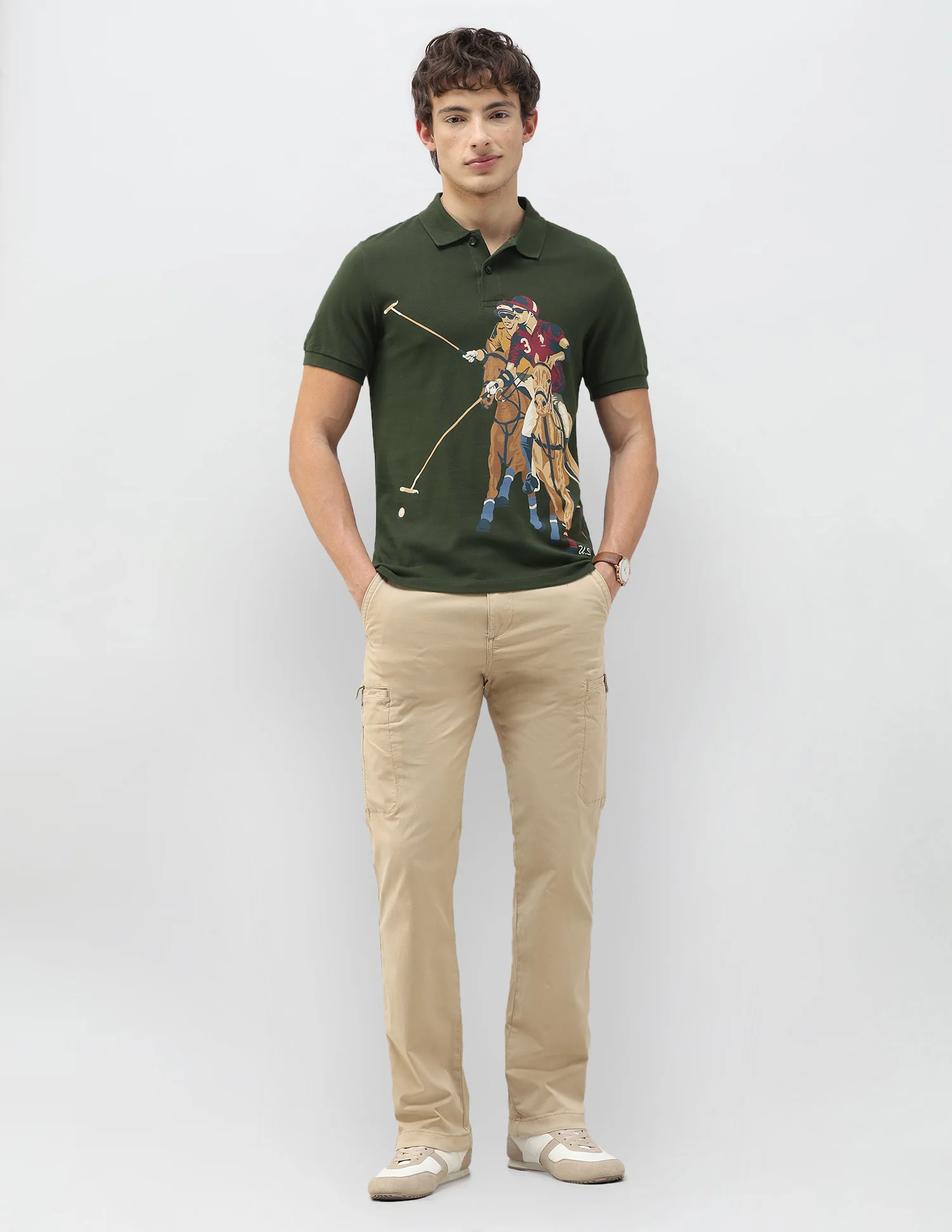 Motel On The Coast Graphic Brand Printed Polo Shirt - Image 3
