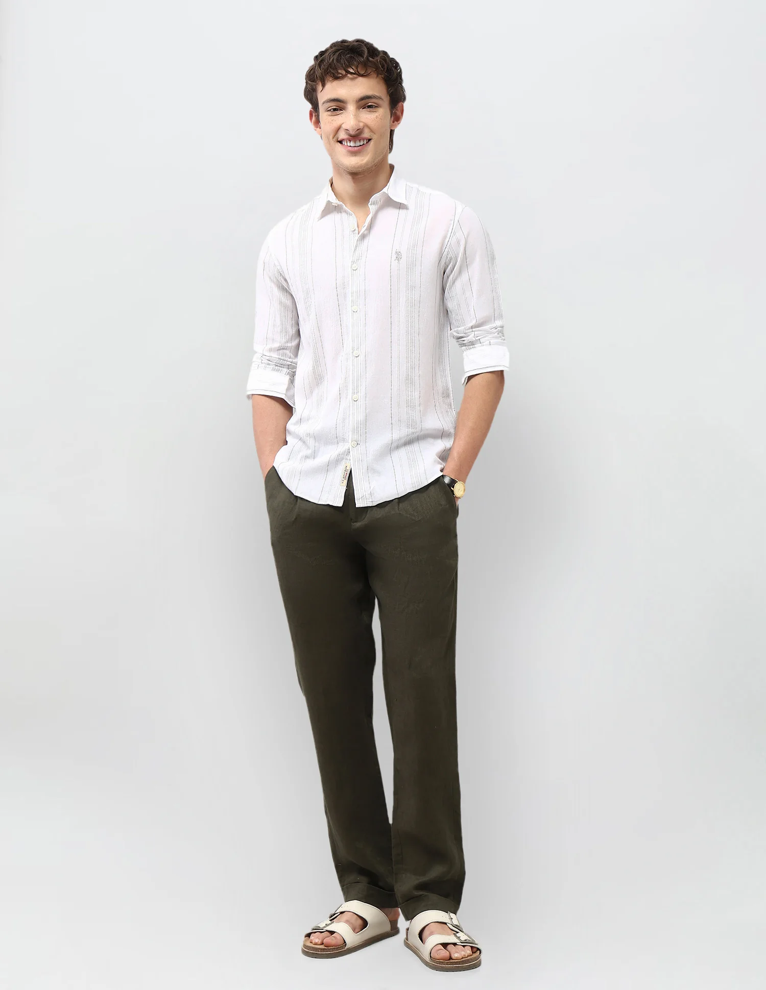 Motel On The Coast Self Design Vertical Striped Shirt - Image 3