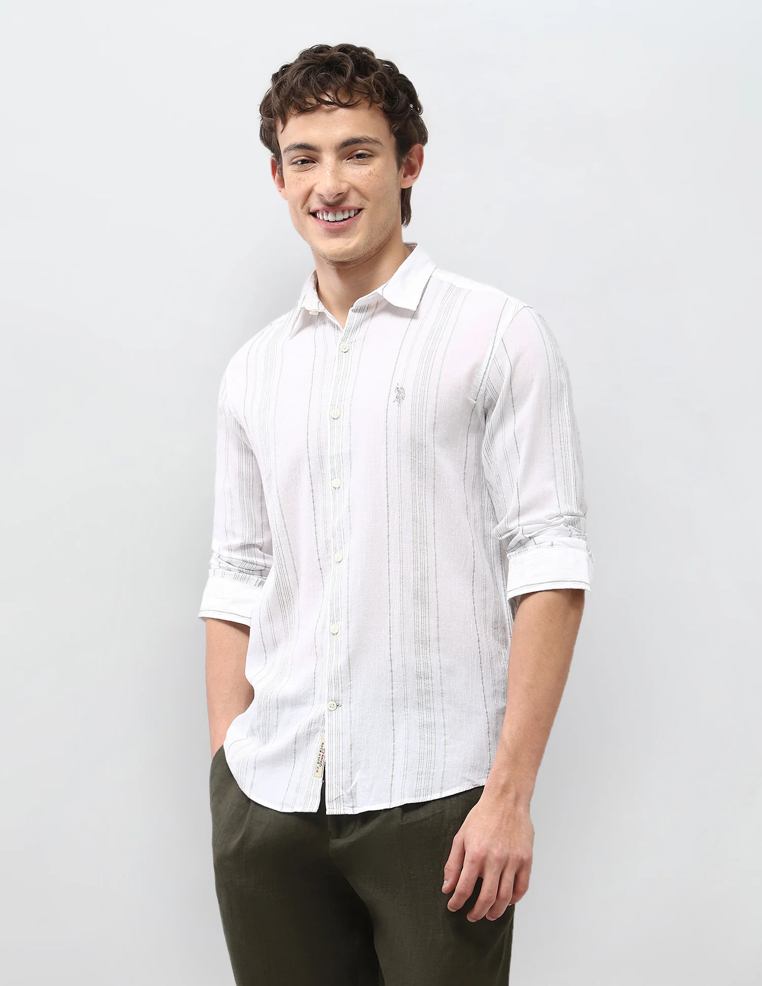 Motel On The Coast Self Design Vertical Striped Shirt - Image 4
