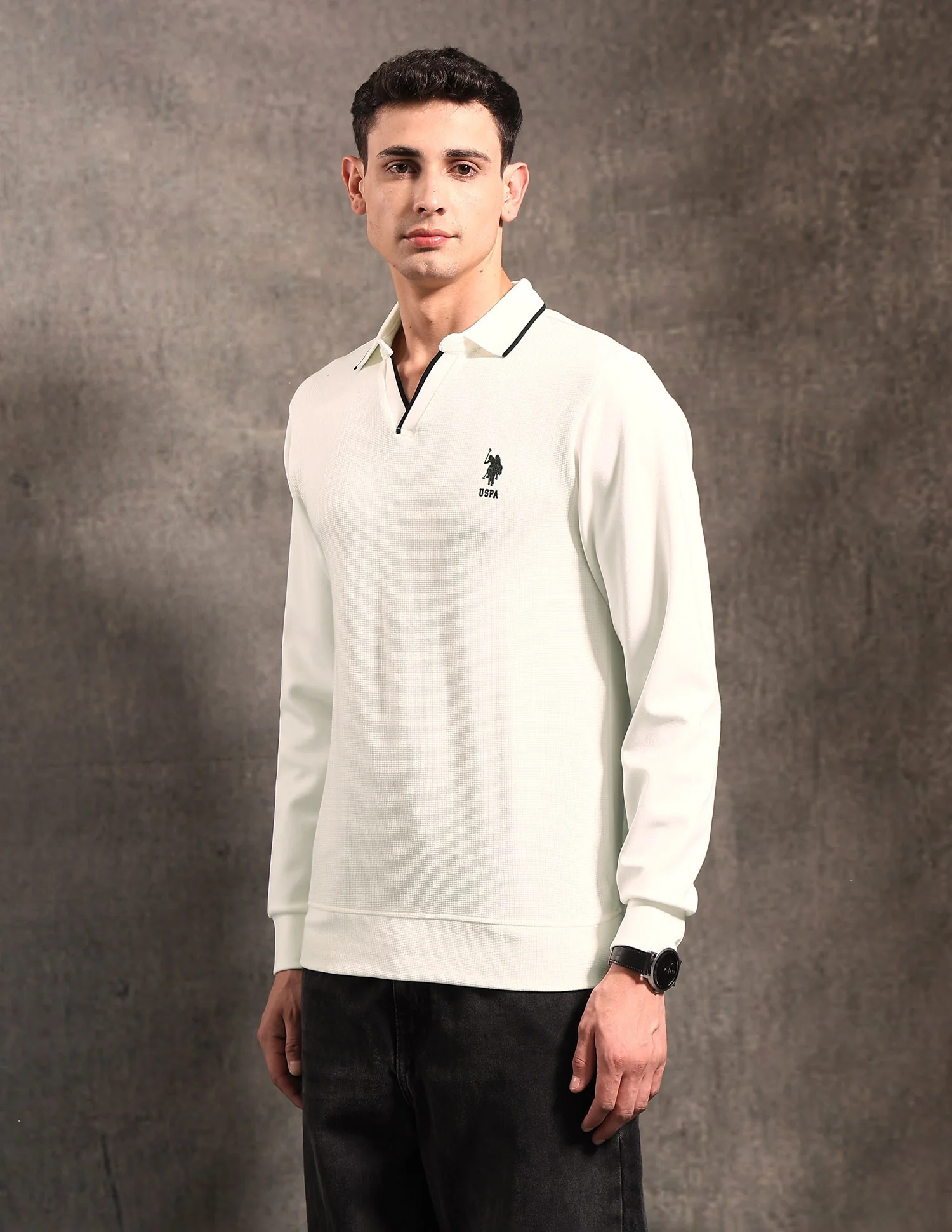 Muscle Fit Black & Gold Polo Shirt - Image 4