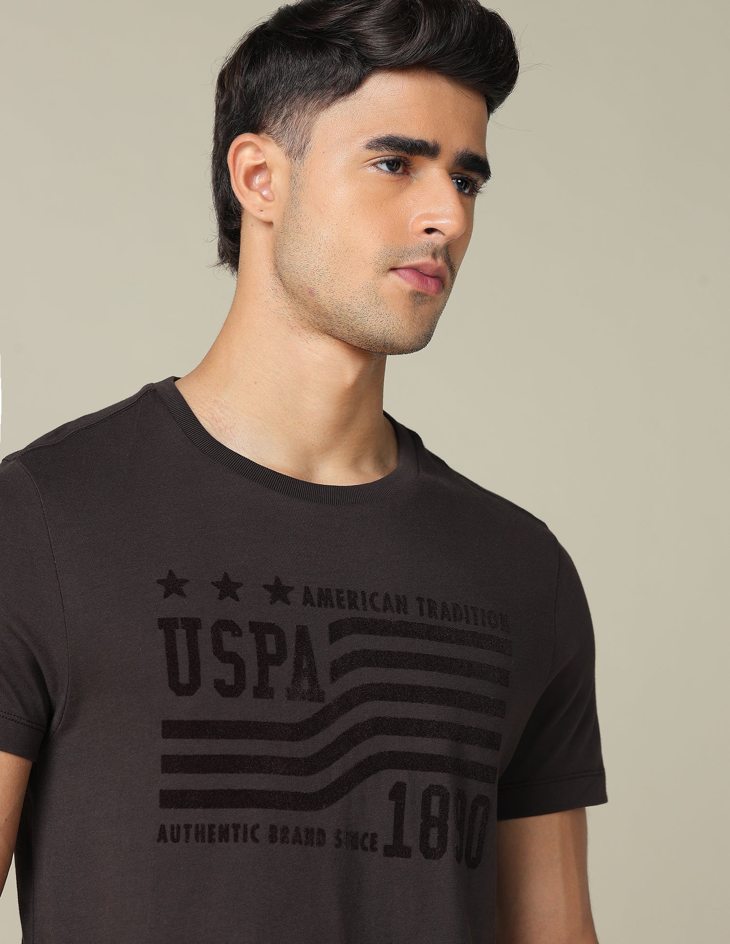 Muscle Fit Brand Embossed T- Shirt - Image 7