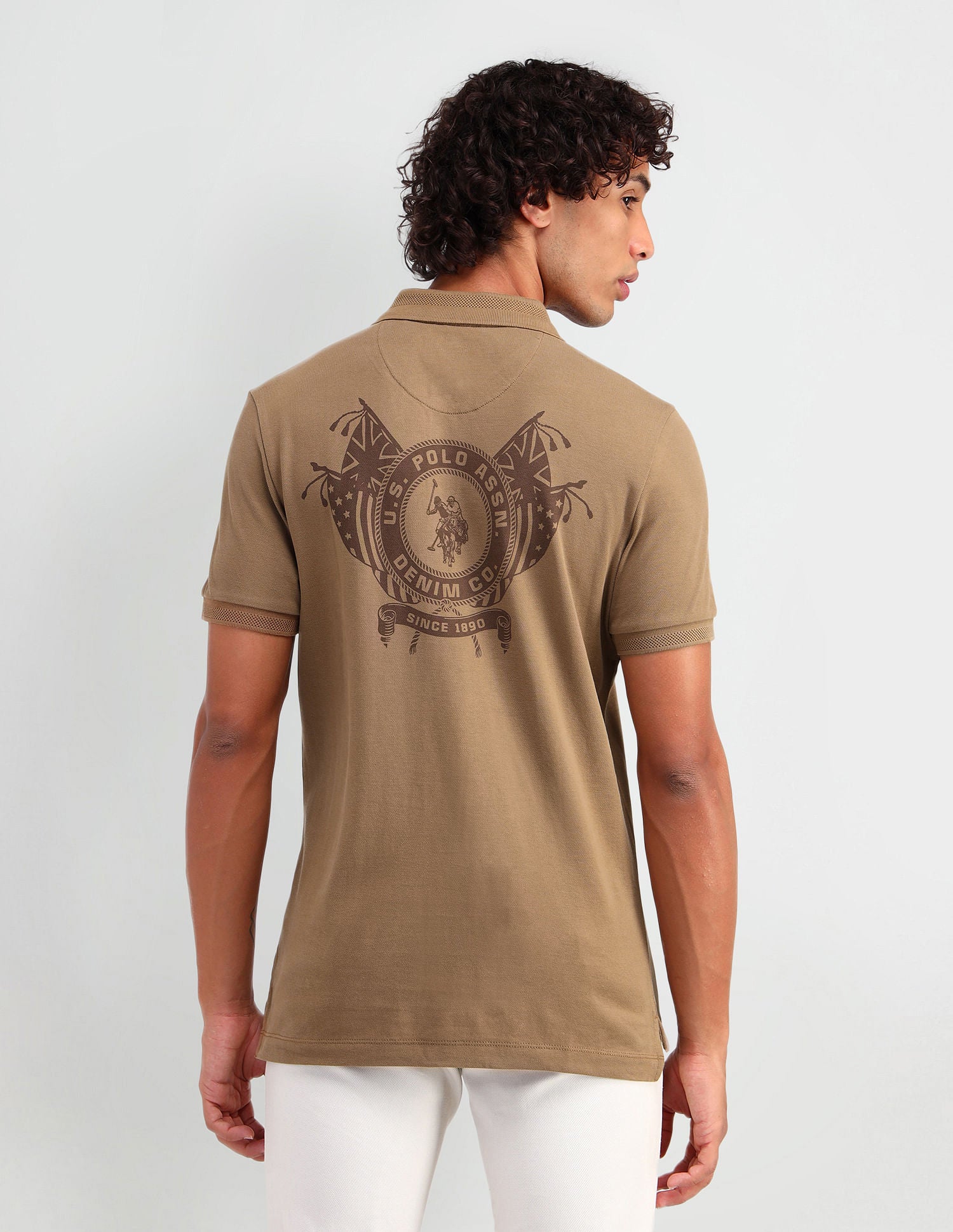 Muscle Fit Brand Print Polo Shirt - Image 5