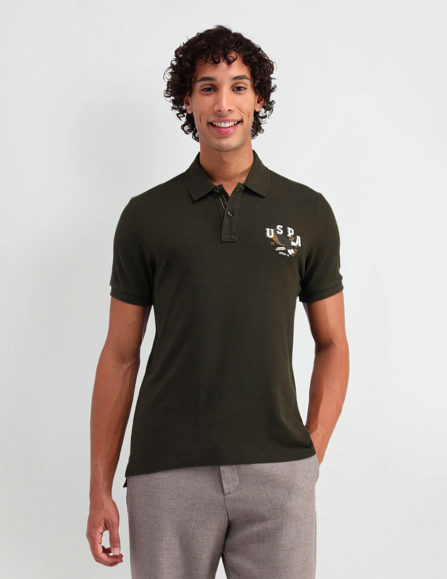 Muscle Fit Brand Print Polo Shirt - Image 6