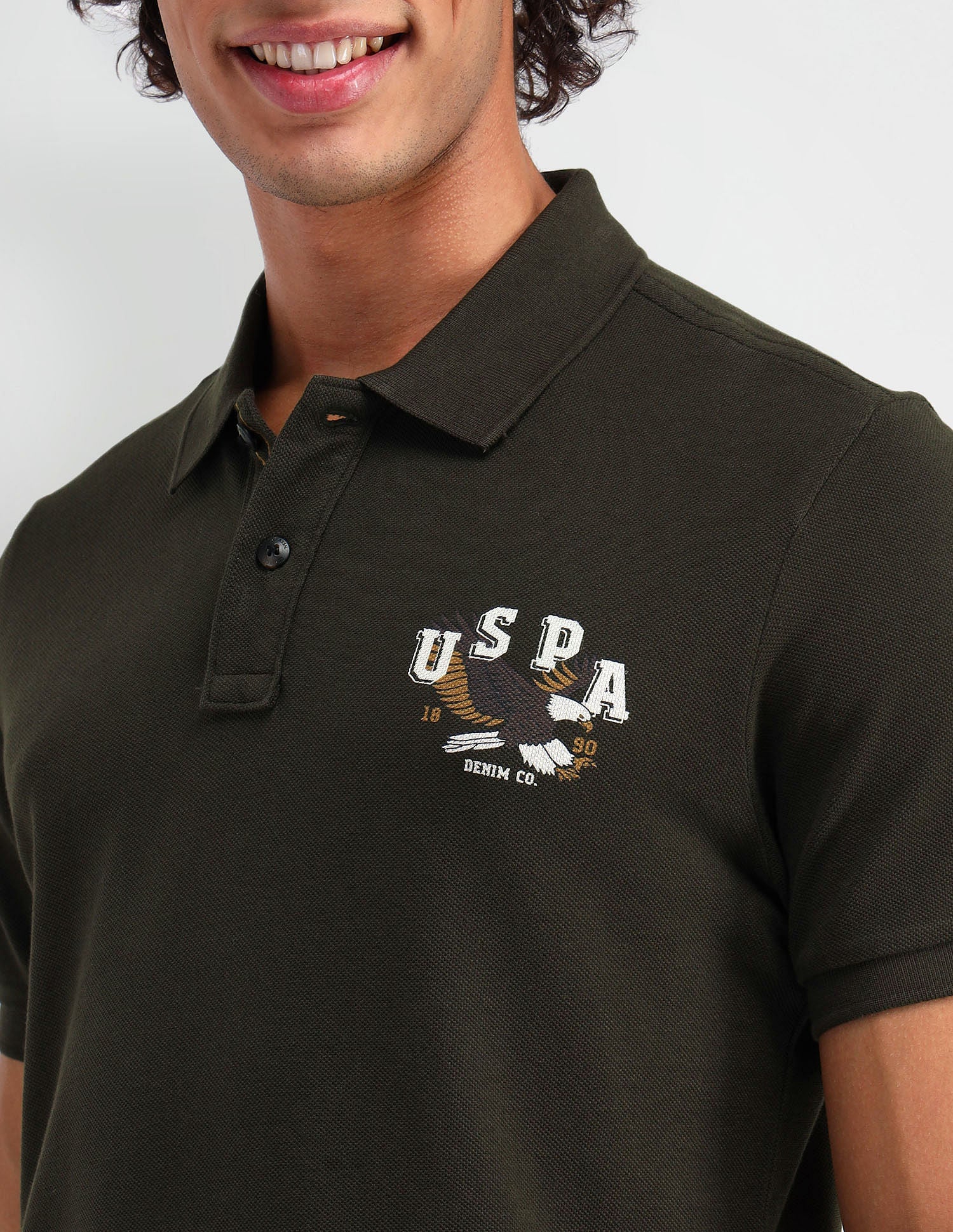 Muscle Fit Brand Print Polo Shirt - Image 7