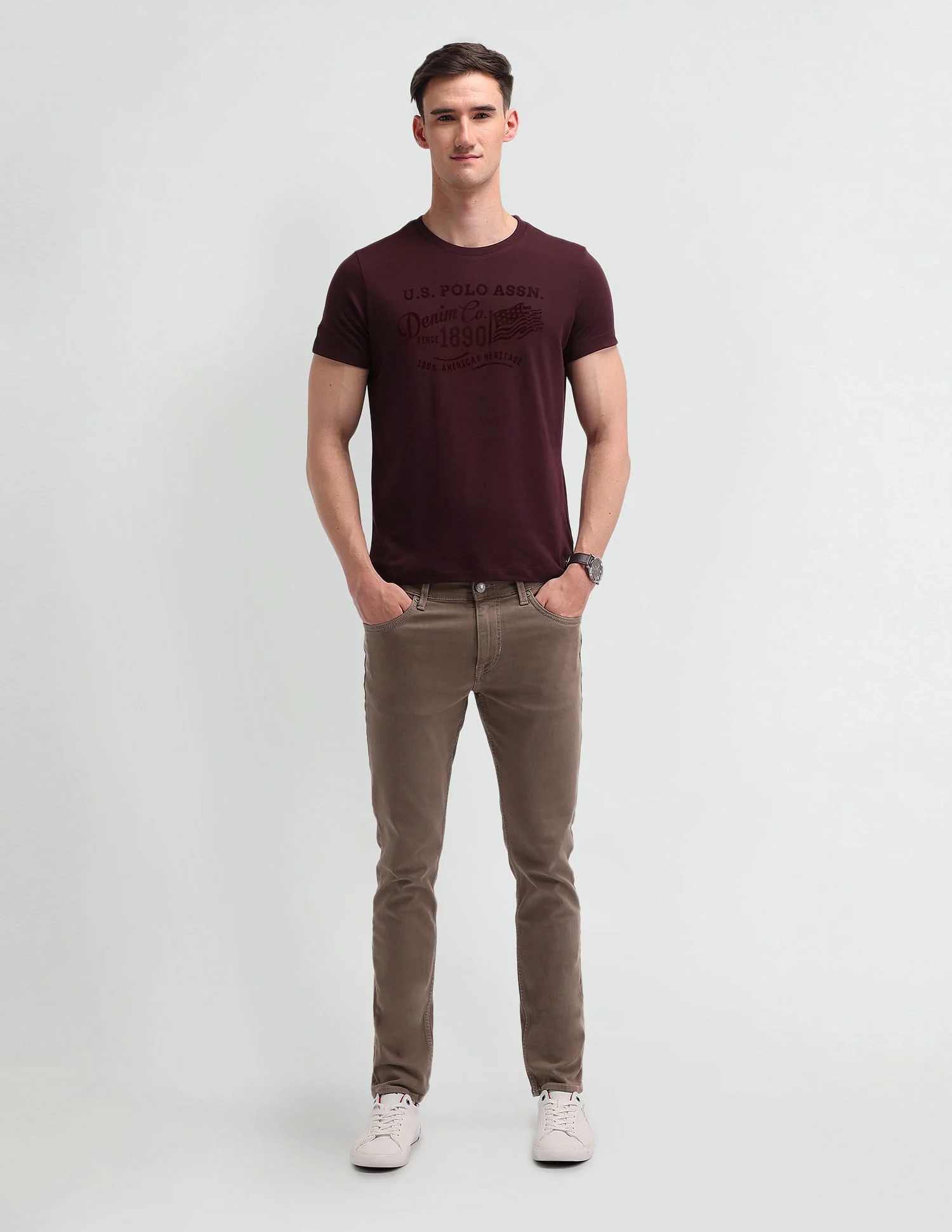 Muscle Fit Brand Print T-Shirt - Image 3