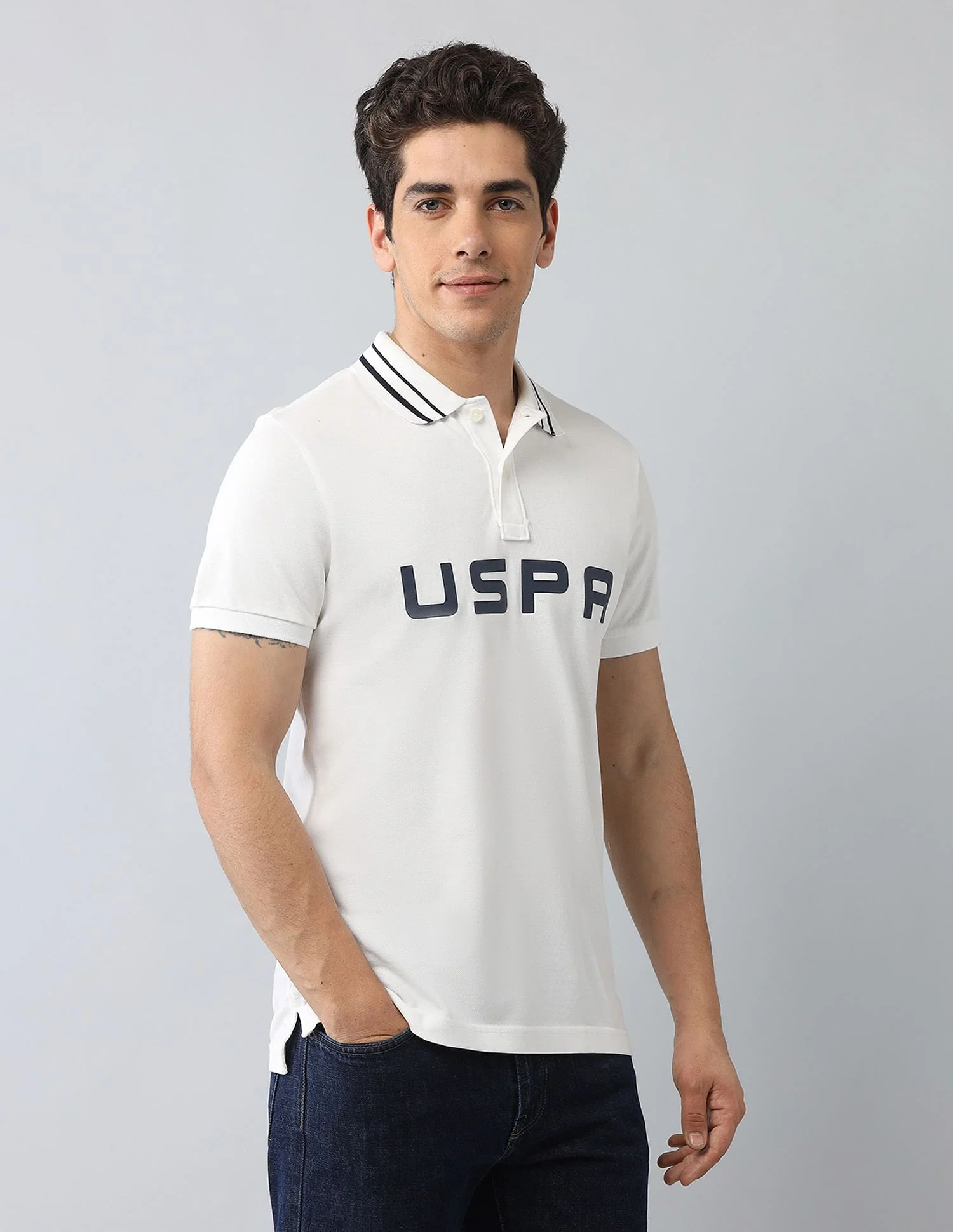 Muscle Fit Brand Printed Polo Shirt - Image 4