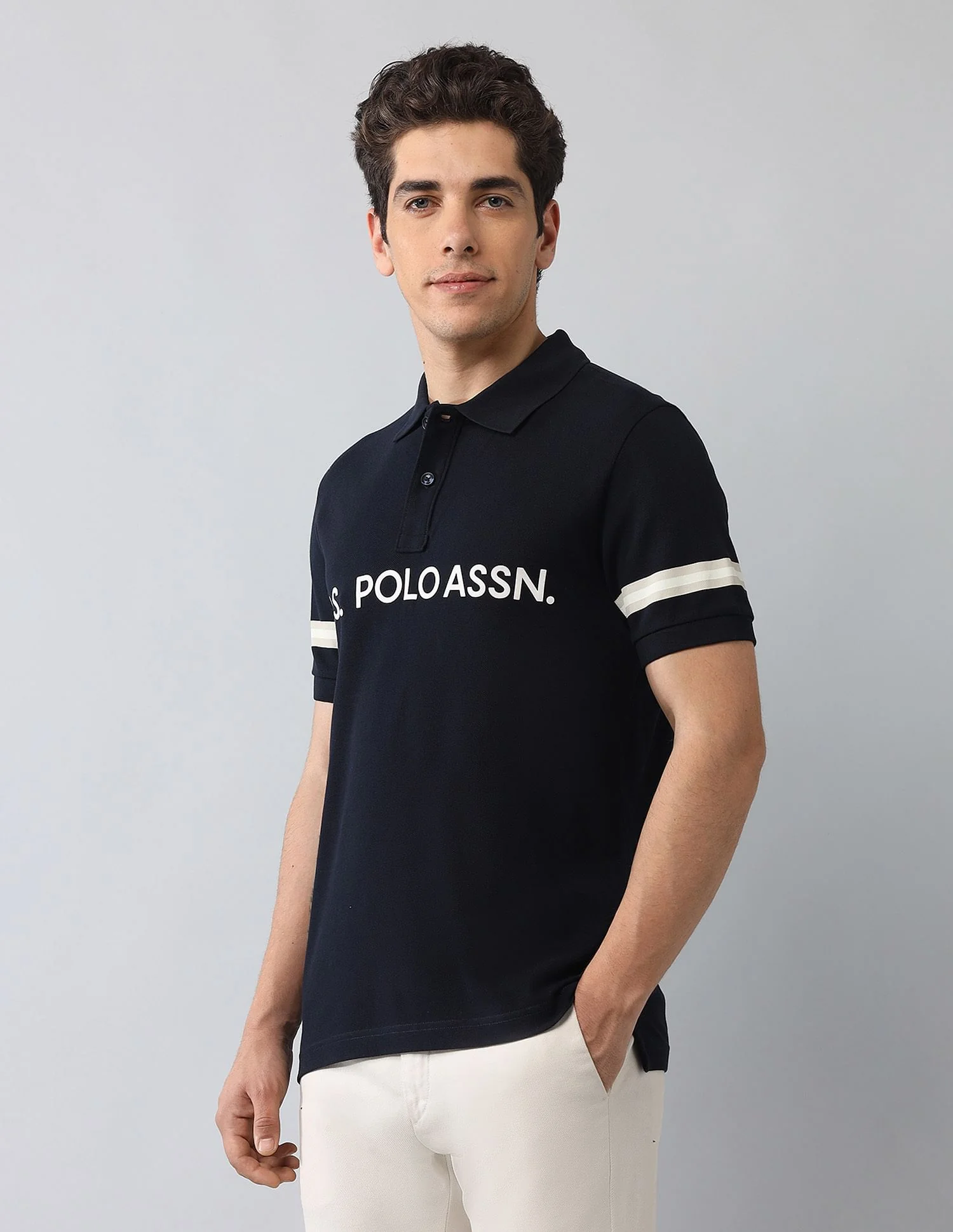 Muscle Fit Brand Printed Polo Shirt - Image 4