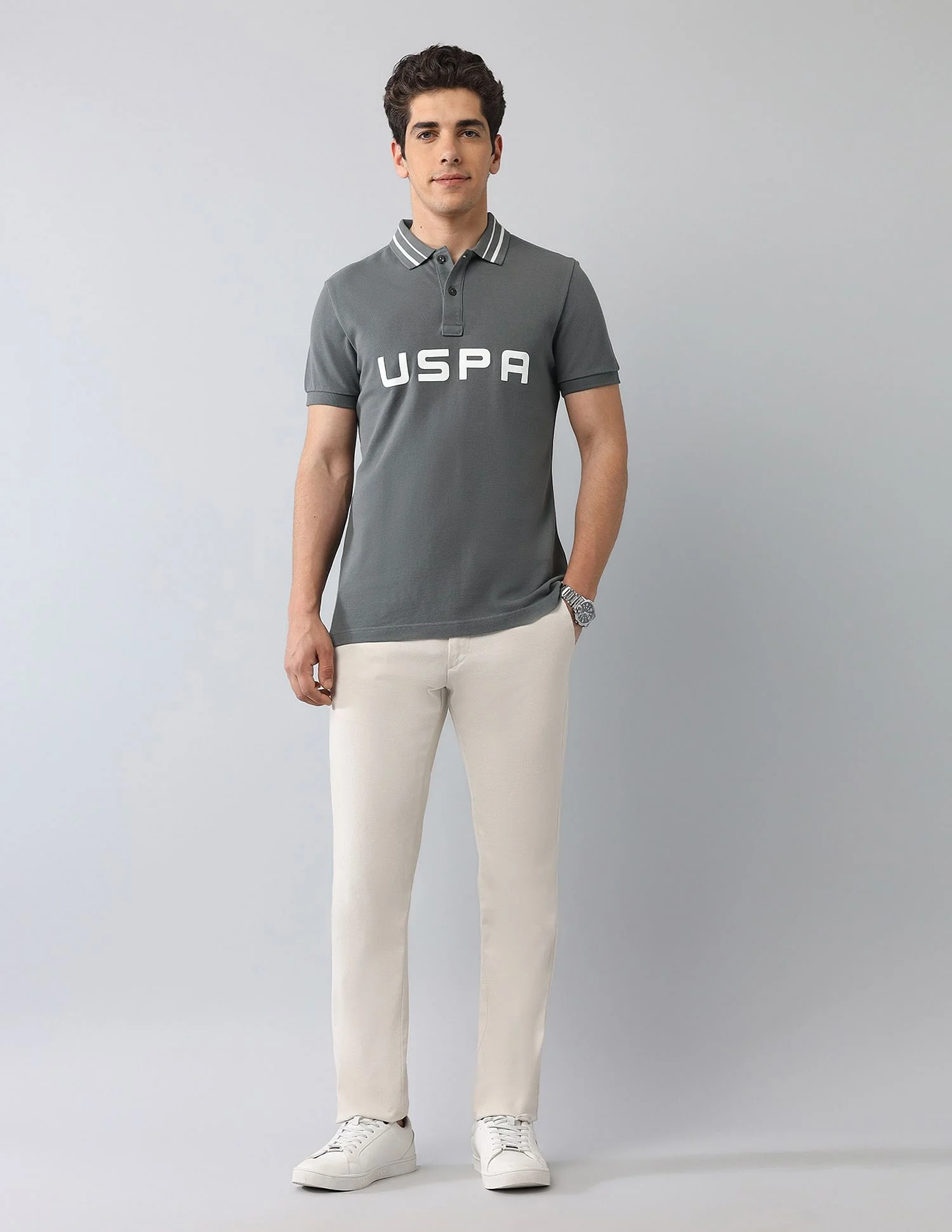 Muscle Fit Brand Printed Polo Shirt - Image 3