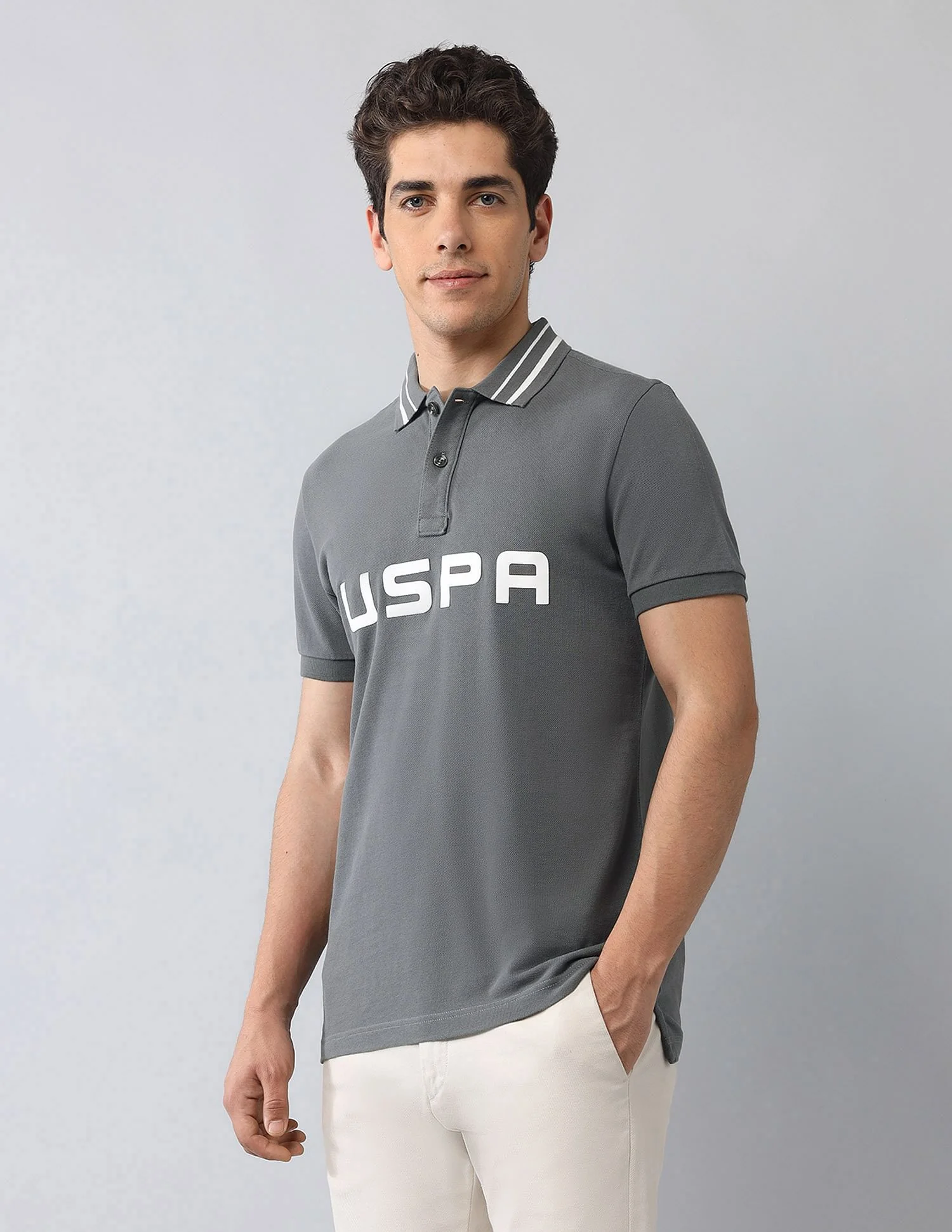 Muscle Fit Brand Printed Polo Shirt - Image 4