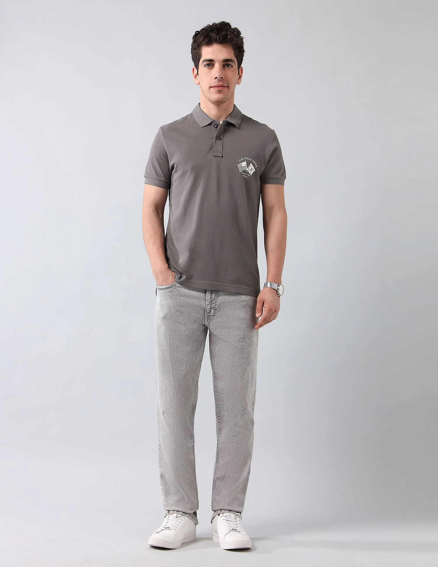 Muscle Fit Brand Printed Polo Shirt - Image 3