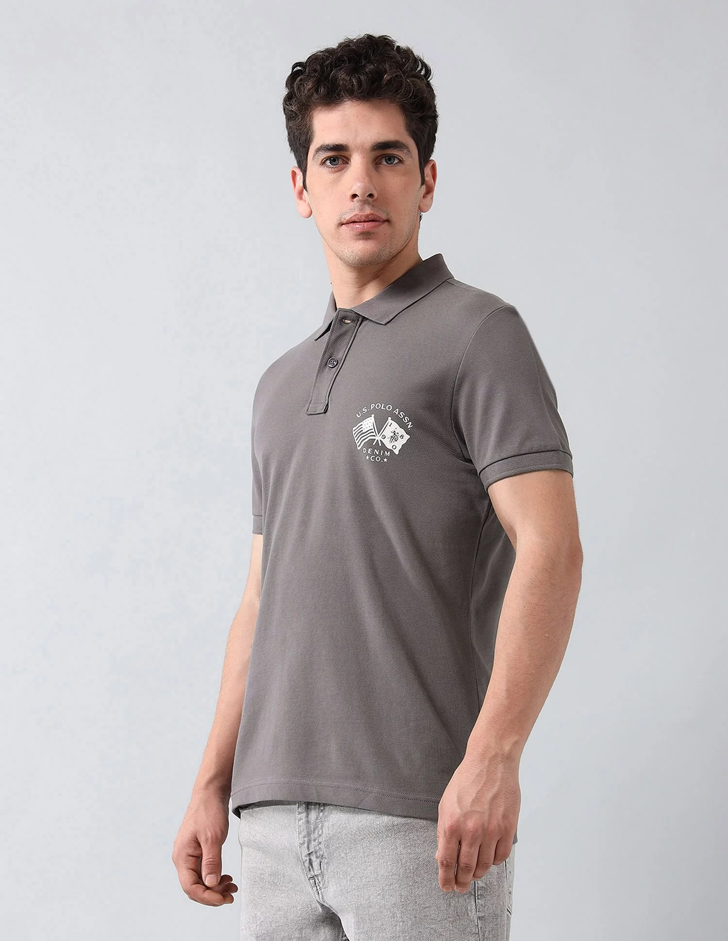 Muscle Fit Brand Printed Polo Shirt - Image 4
