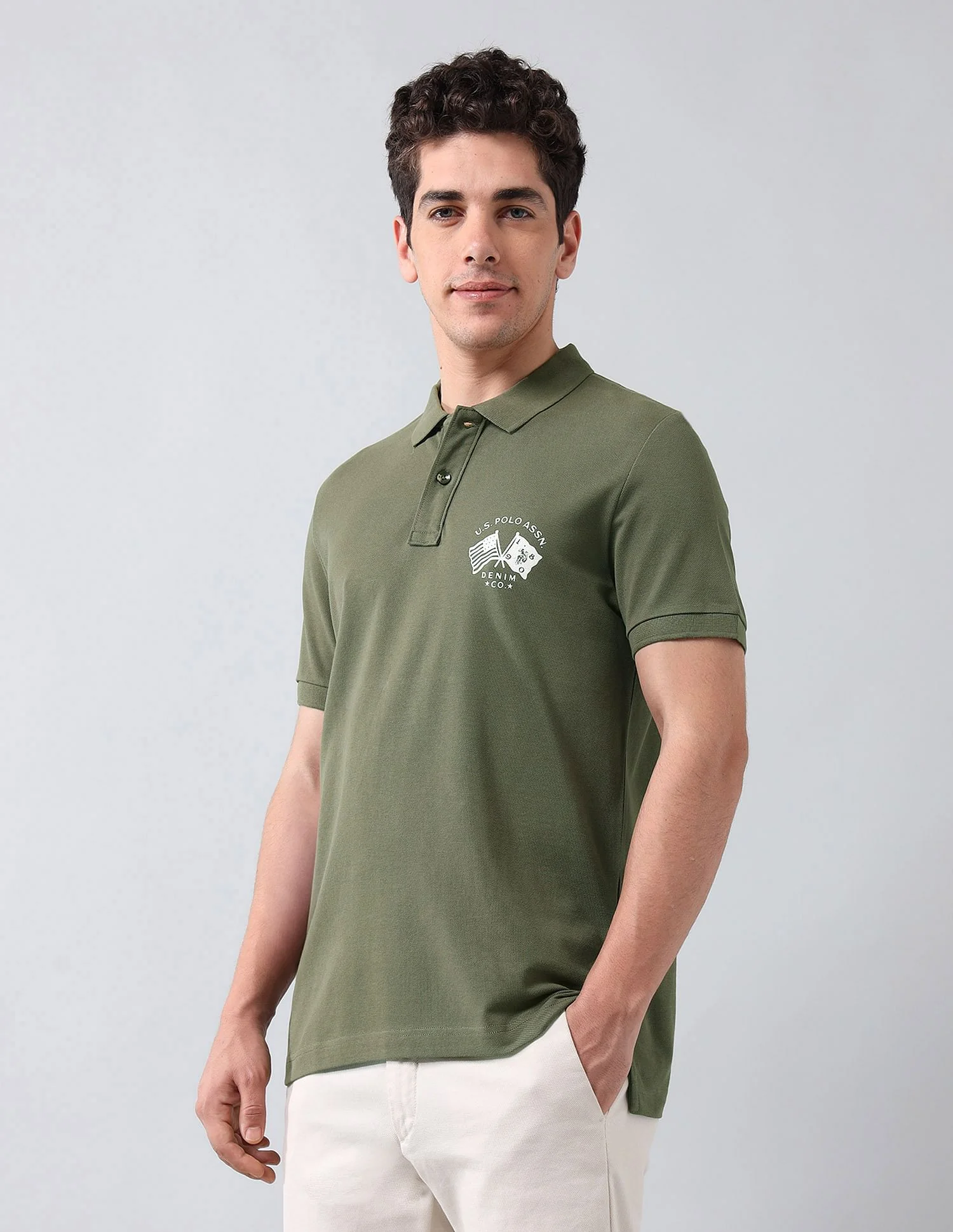 Muscle Fit Brand Printed Polo Shirt - Image 4