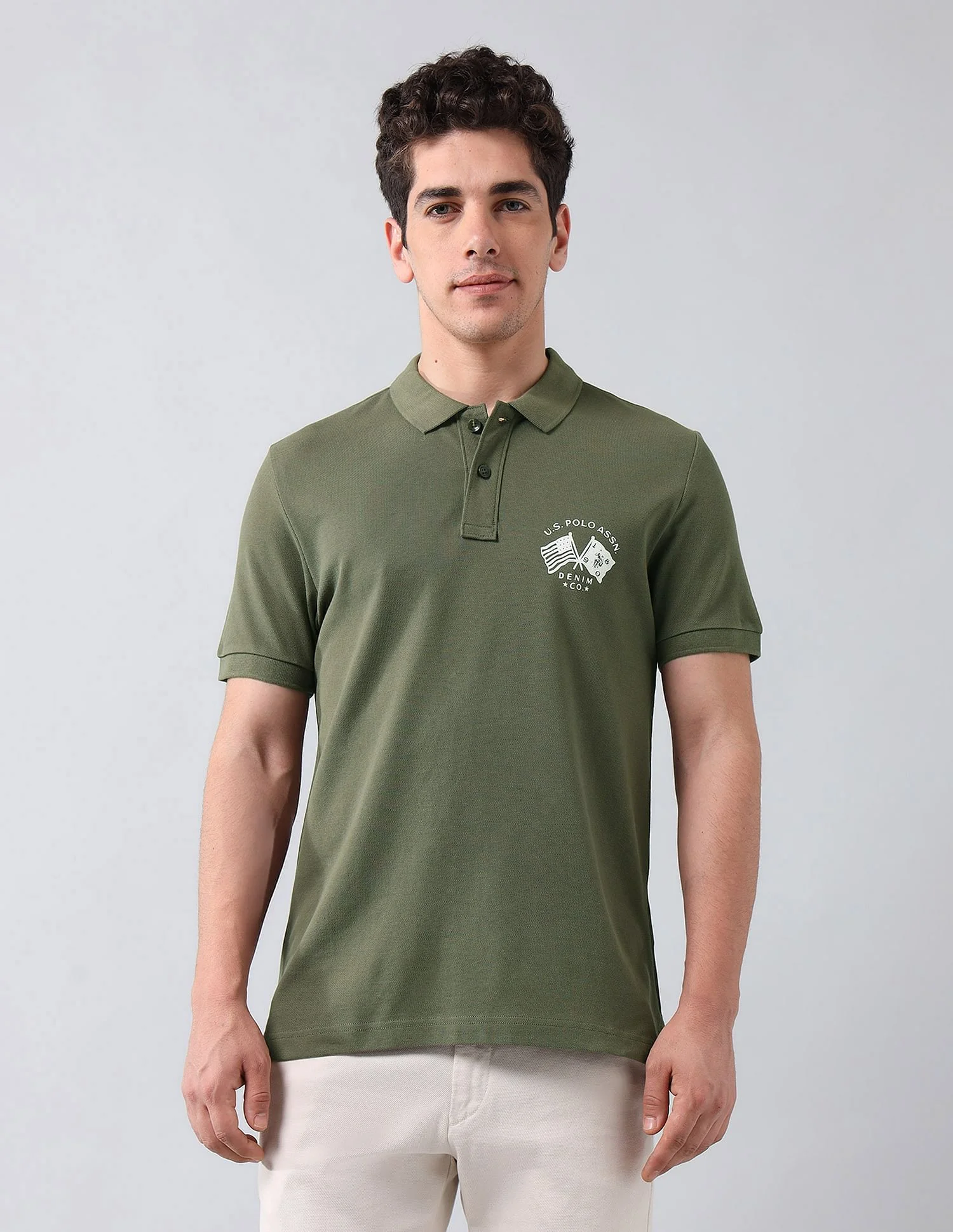Muscle Fit Brand Printed Polo Shirt - Image 6