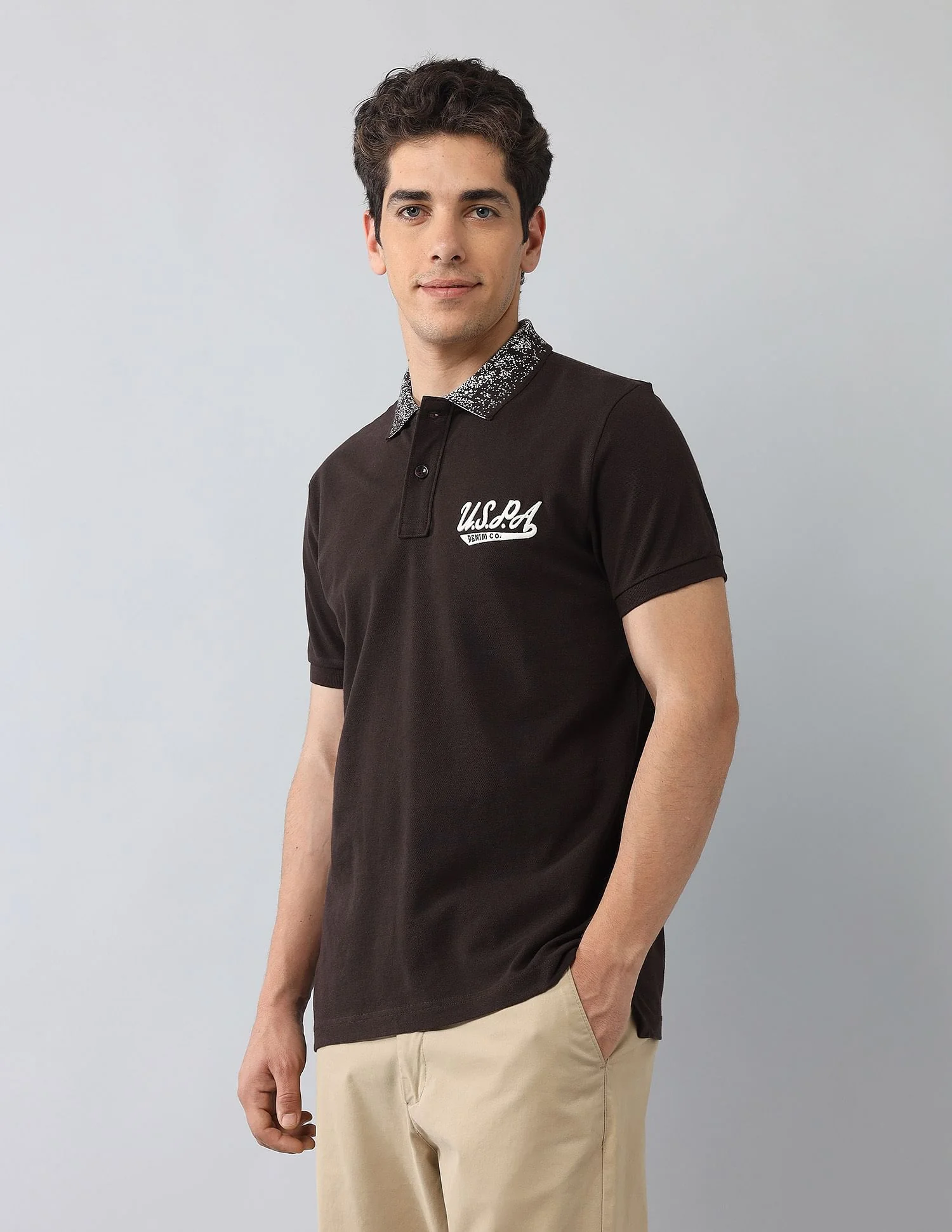 Muscle Fit Brand Printed Polo Shirt - Image 4